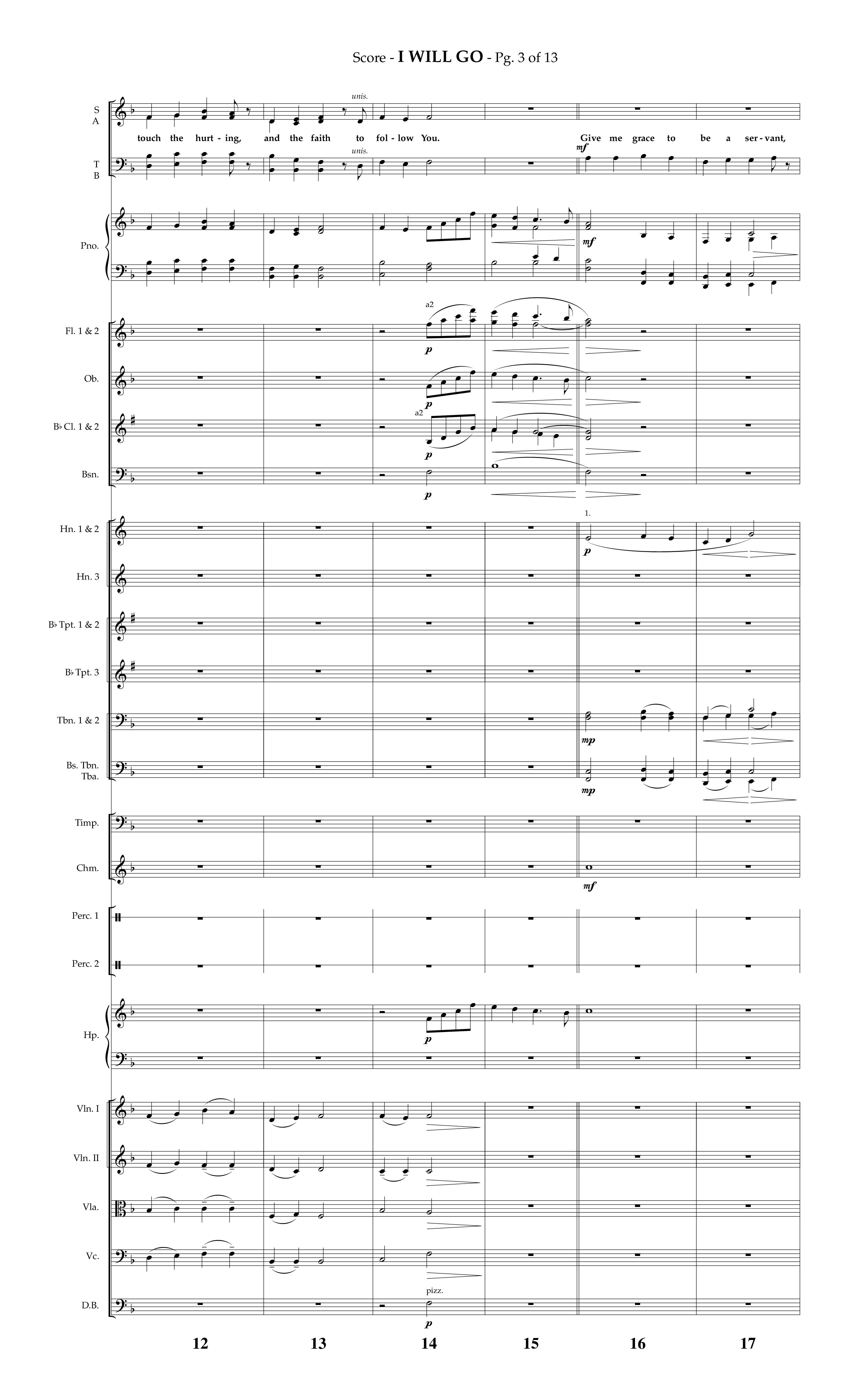 i Will Go (Choral Anthem SATB) Conductor's Score (Lifeway Choral / Arr. Phillip Keveren)