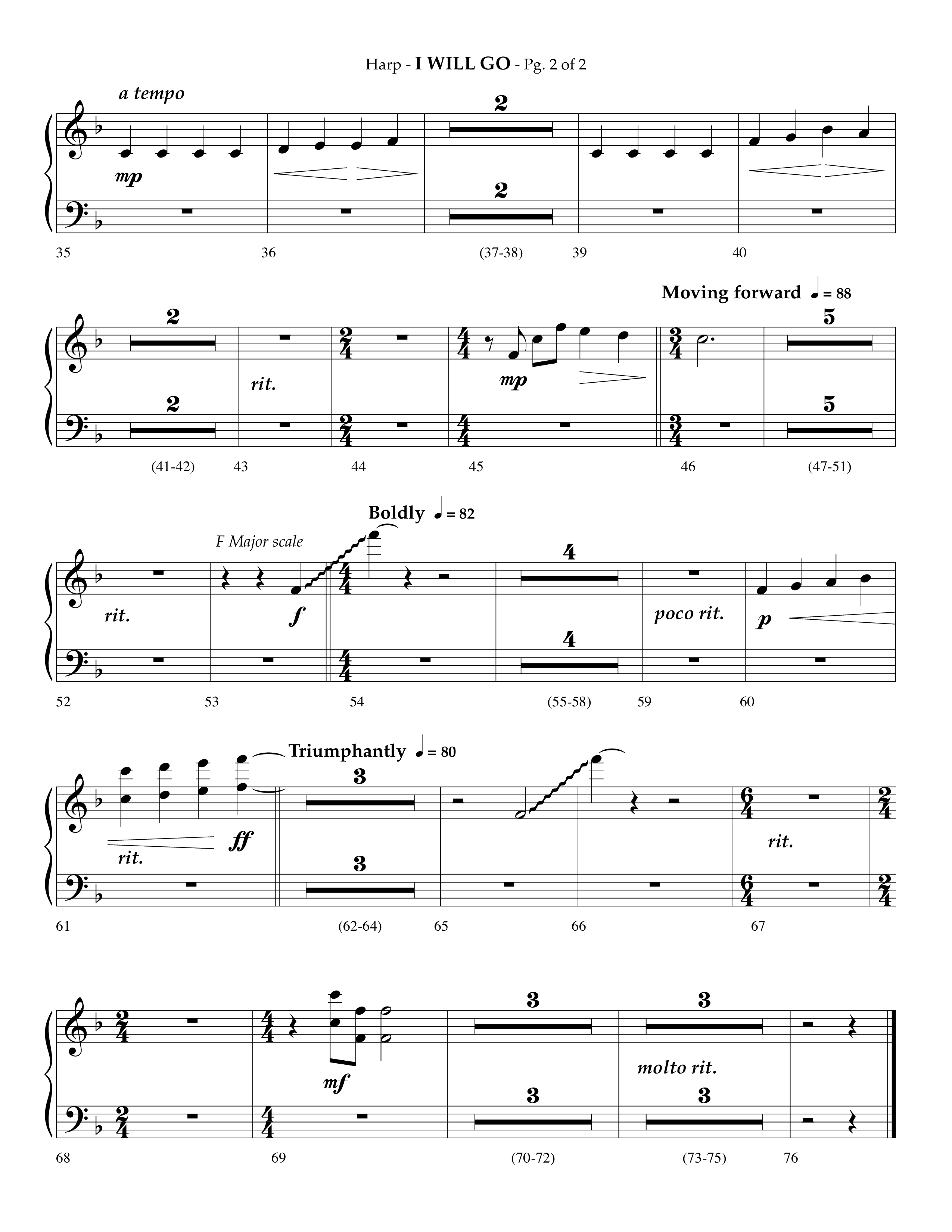i Will Go (Choral Anthem SATB) Harp (Lifeway Choral / Arr. Phillip Keveren)