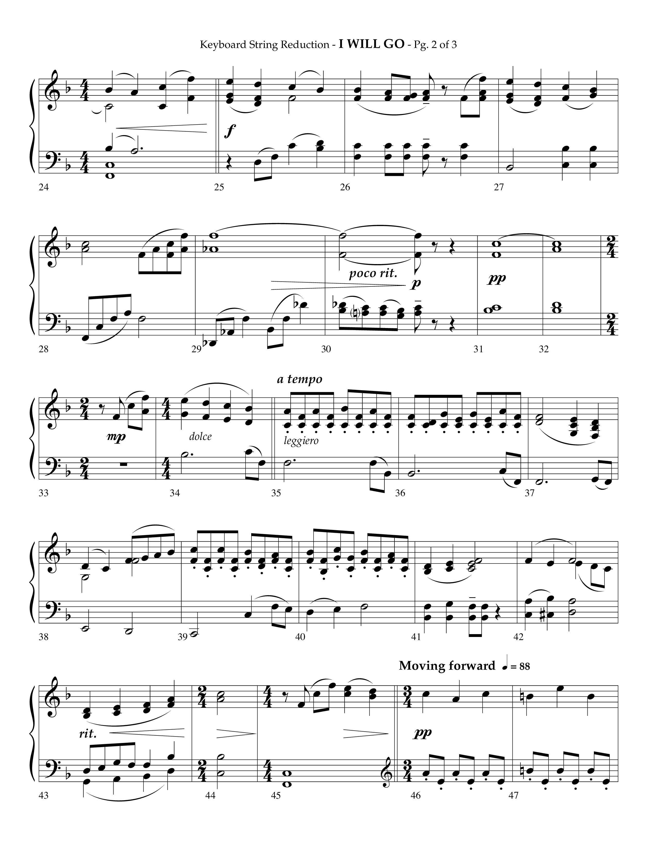 i Will Go (Choral Anthem SATB) String Reduction (Lifeway Choral / Arr. Phillip Keveren)