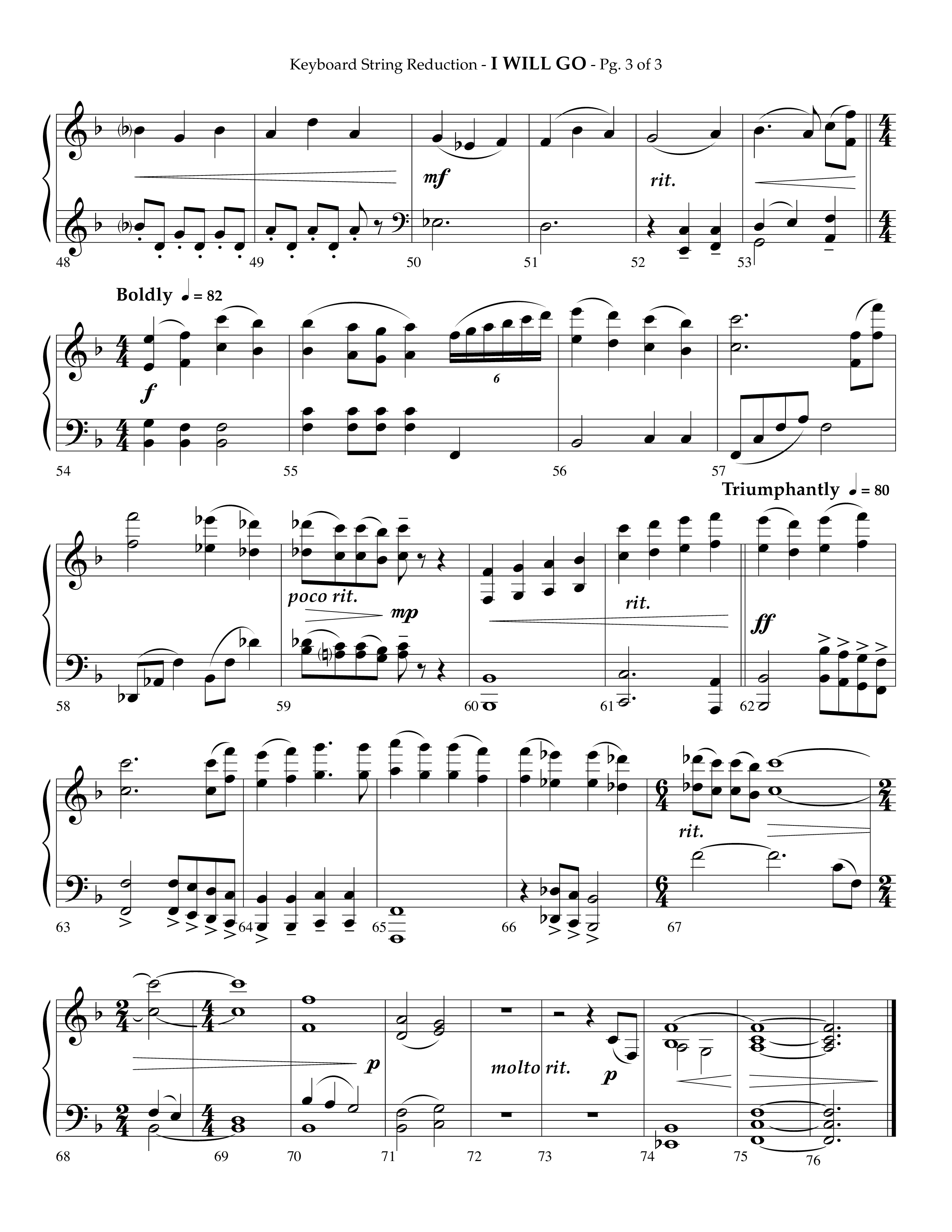 i Will Go (Choral Anthem SATB) String Reduction (Lifeway Choral / Arr. Phillip Keveren)