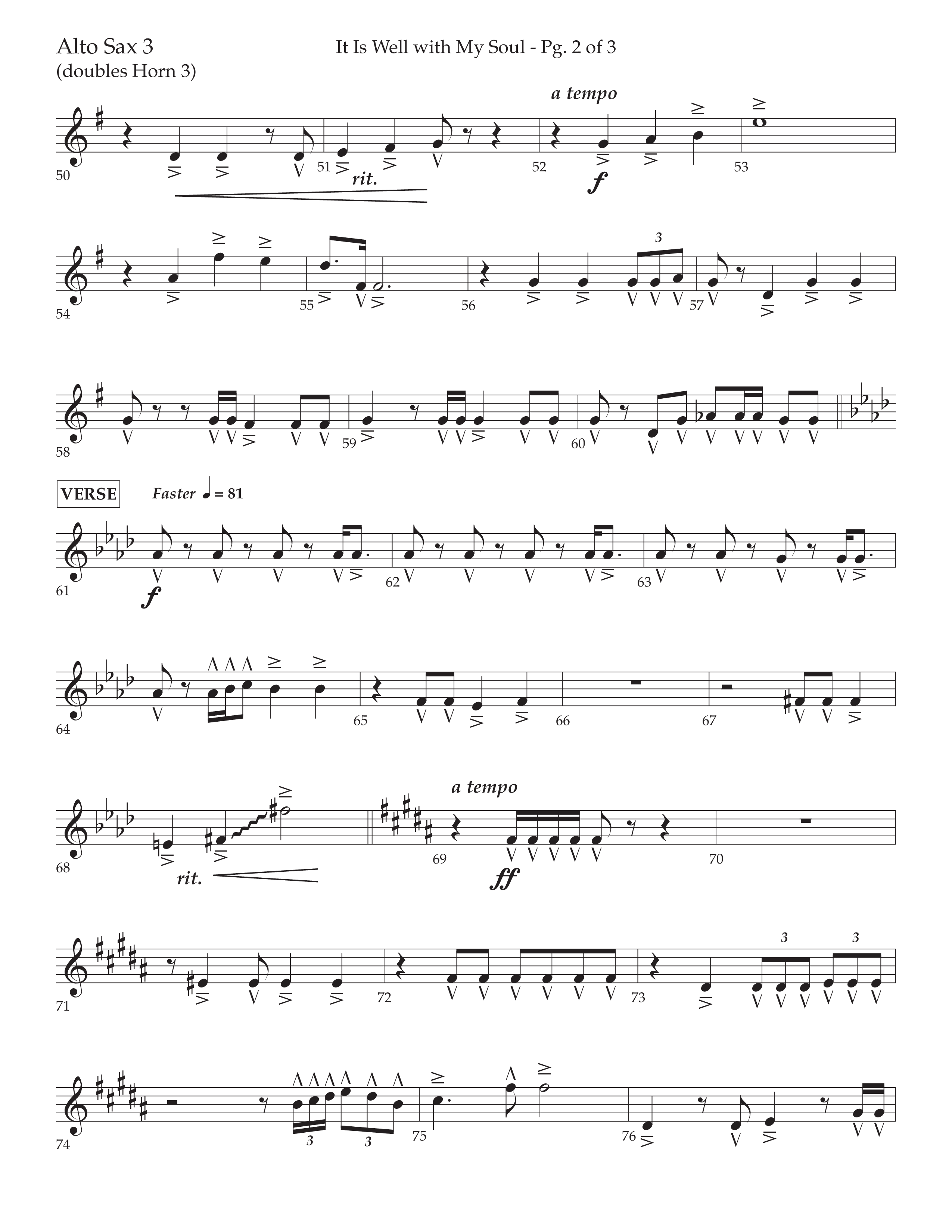 It Is Well With My Soul (Choral Anthem SATB) Alto Sax (Lifeway Choral / Arr. John Bolin / Orch. David Clydesdale)