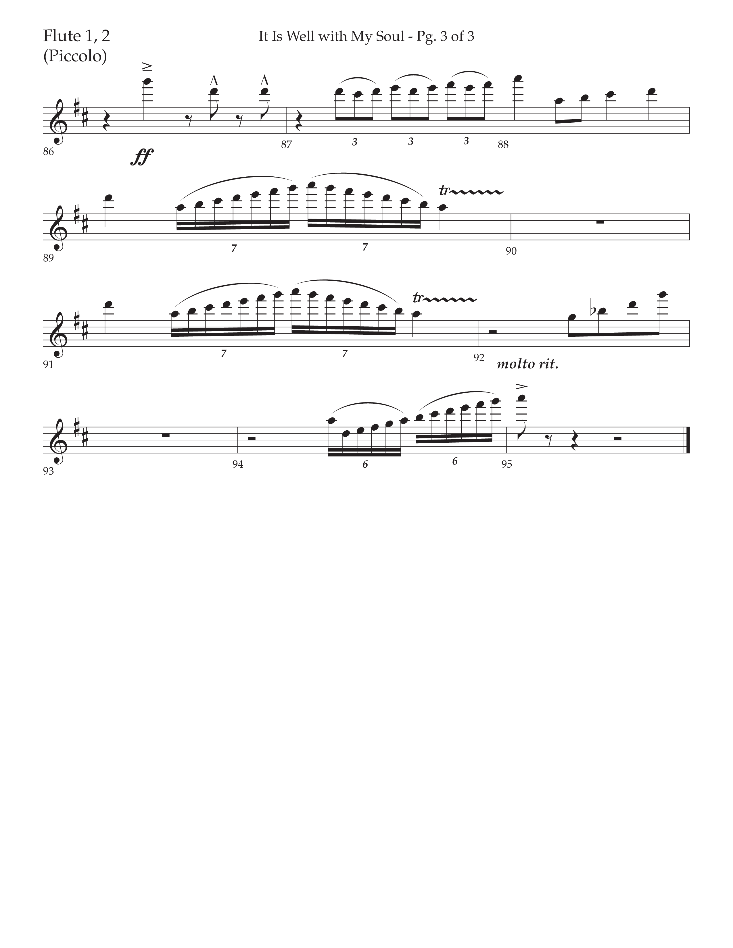 It Is Well With My Soul (Choral Anthem SATB) Flute 1/2 (Lifeway Choral / Arr. John Bolin / Orch. David Clydesdale)
