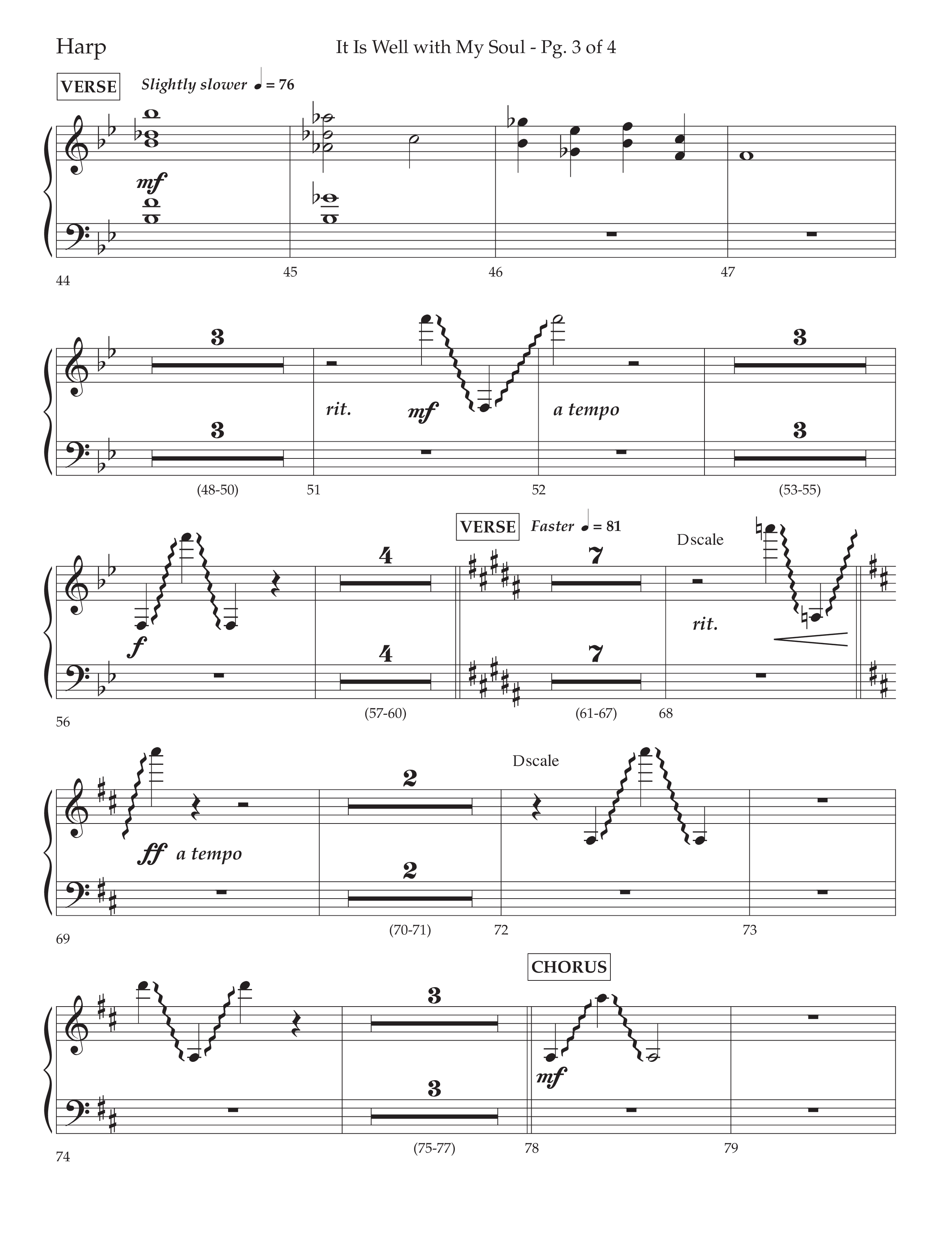 It Is Well With My Soul (Choral Anthem SATB) Harp (Lifeway Choral / Arr. John Bolin / Orch. David Clydesdale)
