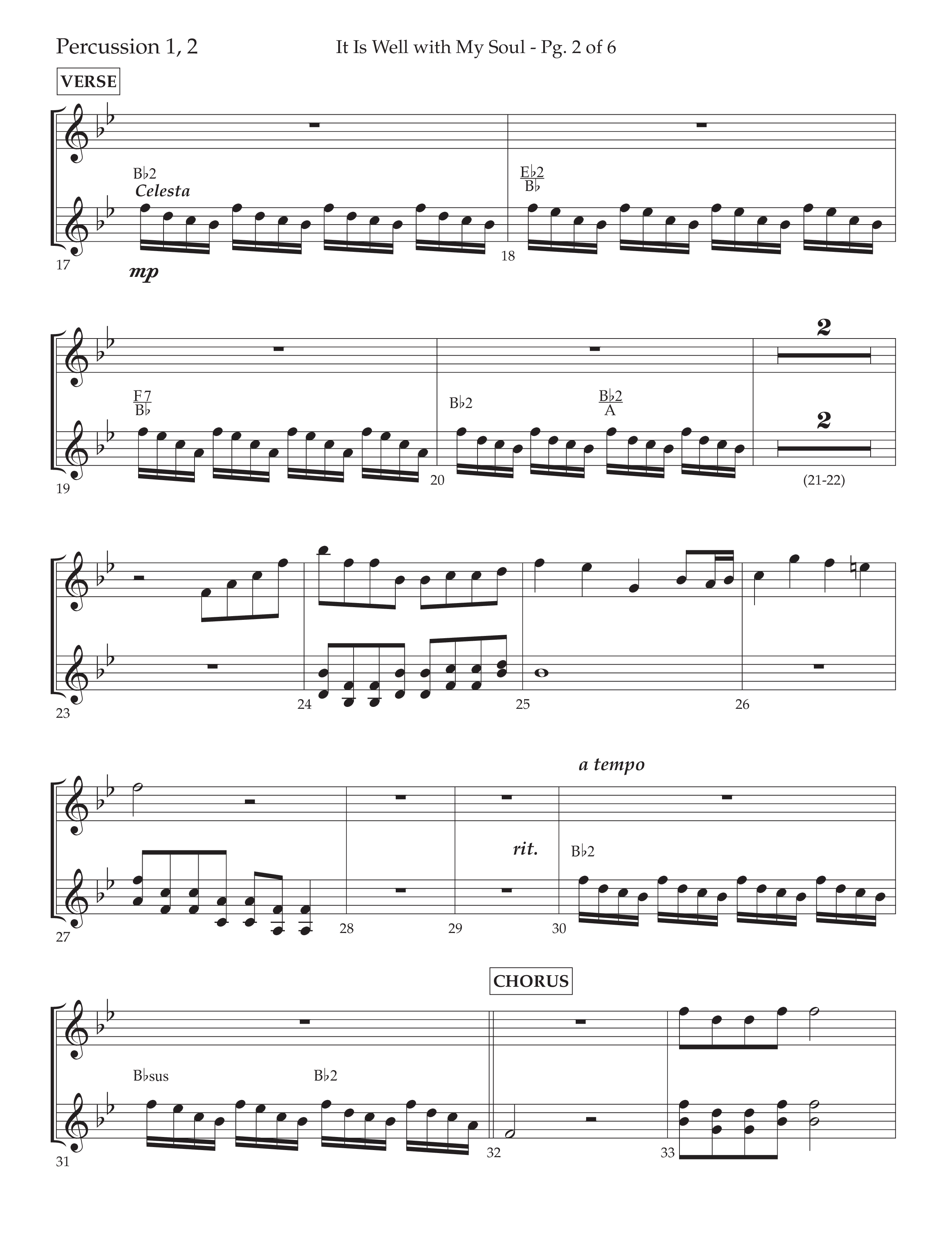 It Is Well With My Soul (Choral Anthem SATB) Percussion 1/2 (Lifeway Choral / Arr. John Bolin / Orch. David Clydesdale)