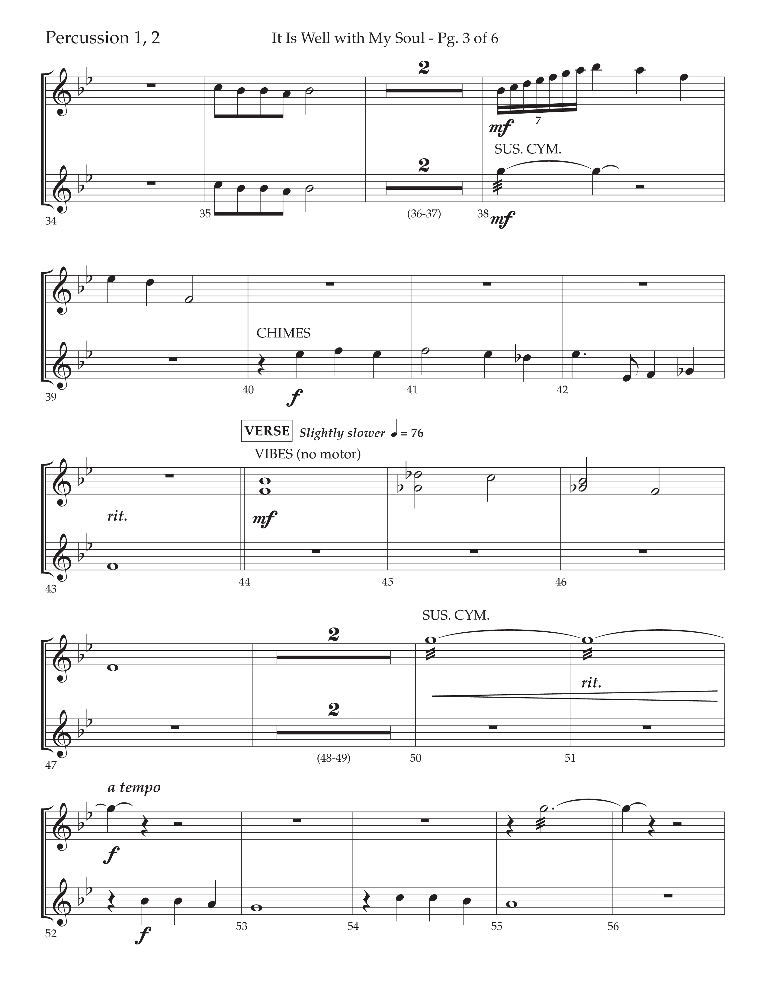 It Is Well With My Soul (Choral Anthem SATB) Percussion 1/2 (Lifeway Choral / Arr. John Bolin / Orch. David Clydesdale)