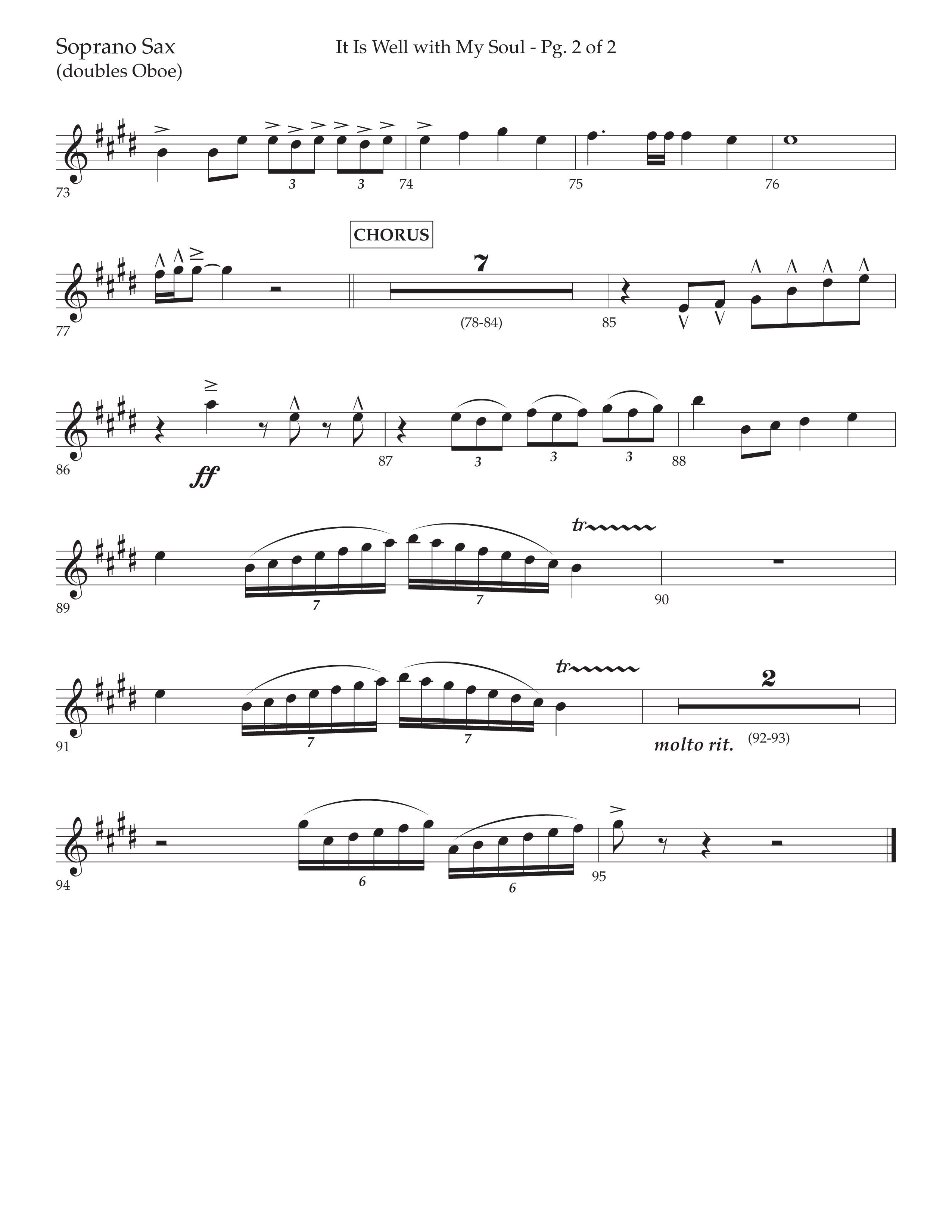 It Is Well With My Soul (Choral Anthem SATB) Soprano Sax (Lifeway Choral / Arr. John Bolin / Orch. David Clydesdale)