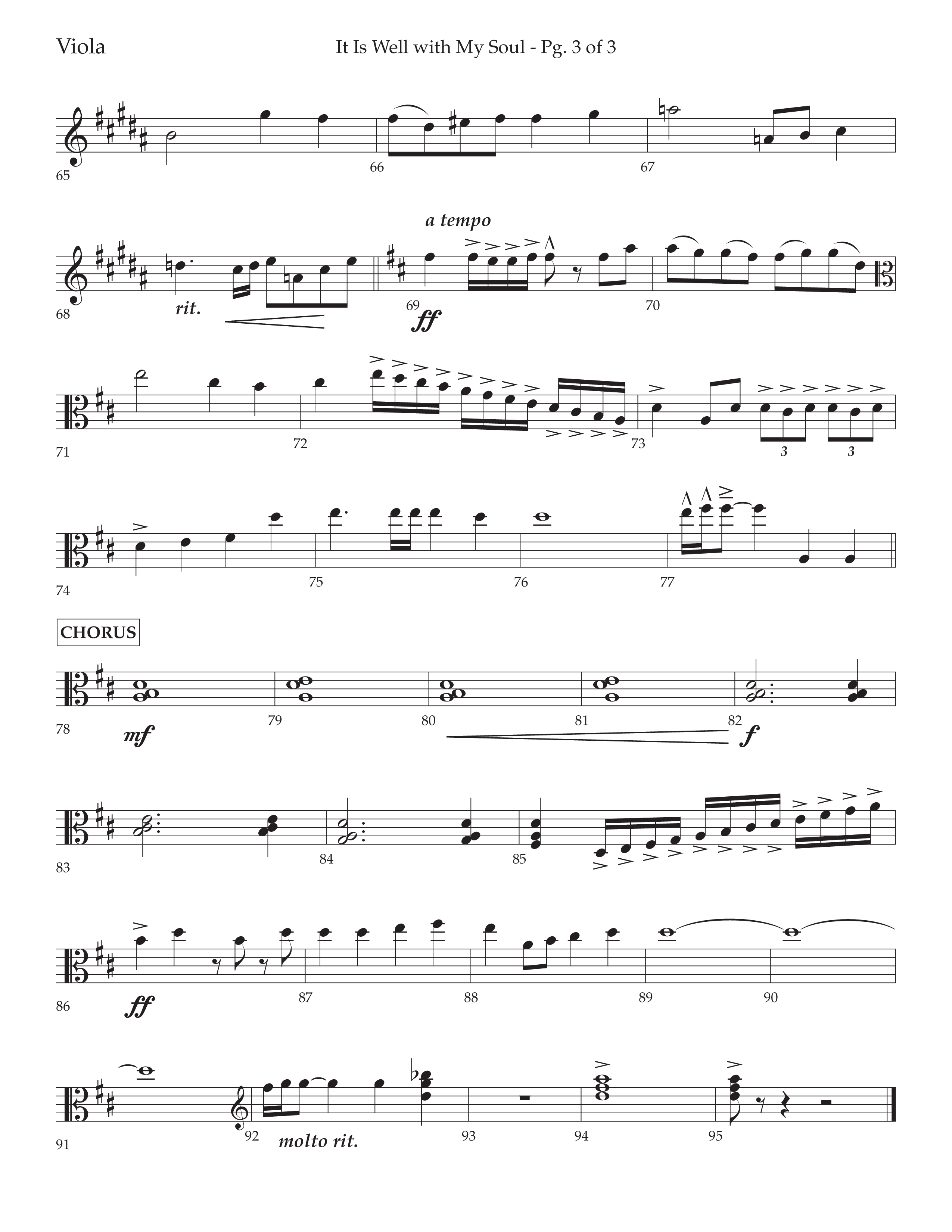 It Is Well With My Soul (Choral Anthem SATB) Viola (Lifeway Choral / Arr. John Bolin / Orch. David Clydesdale)