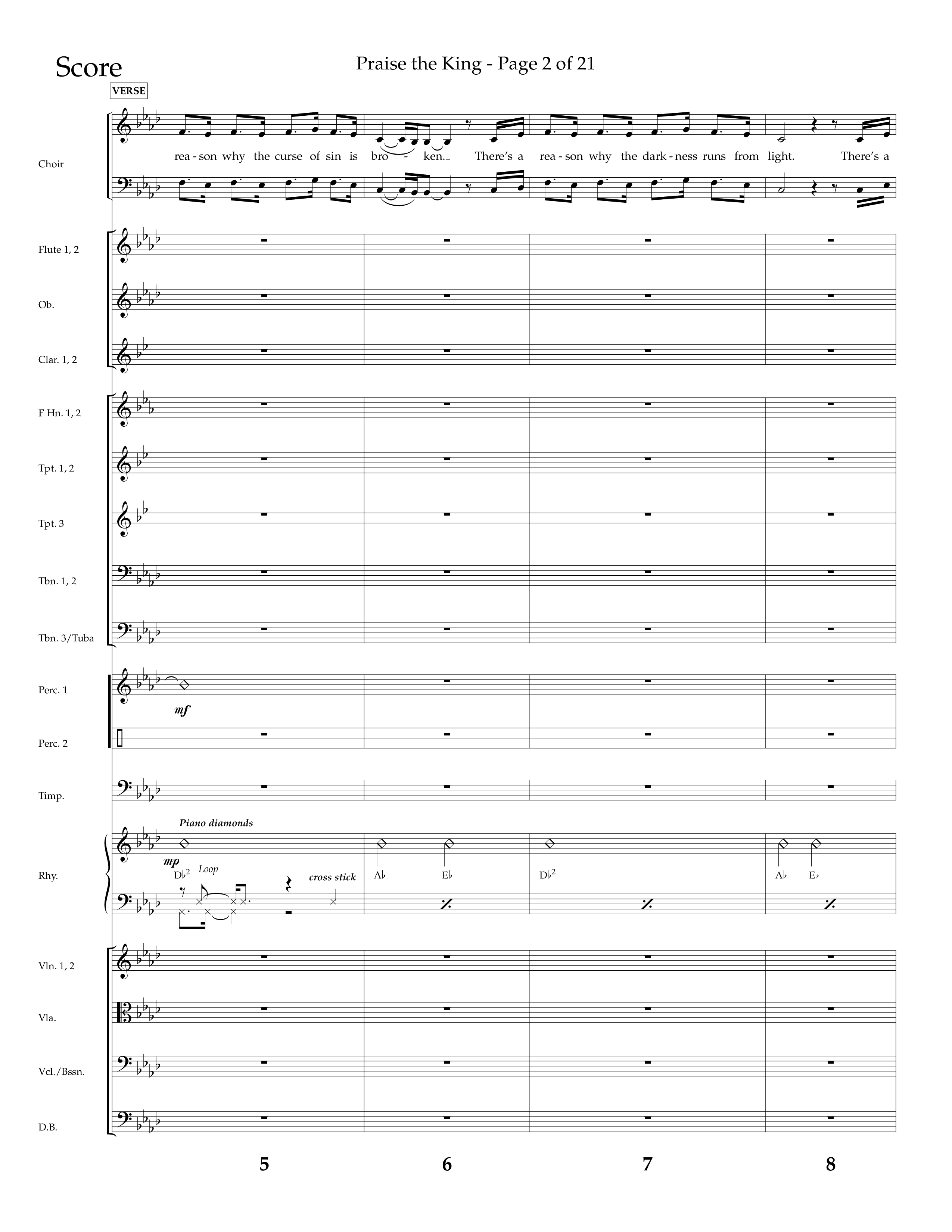 Praise The King (Choral Anthem SATB) Orchestration (Lifeway Choral / Arr. Phil Nitz)