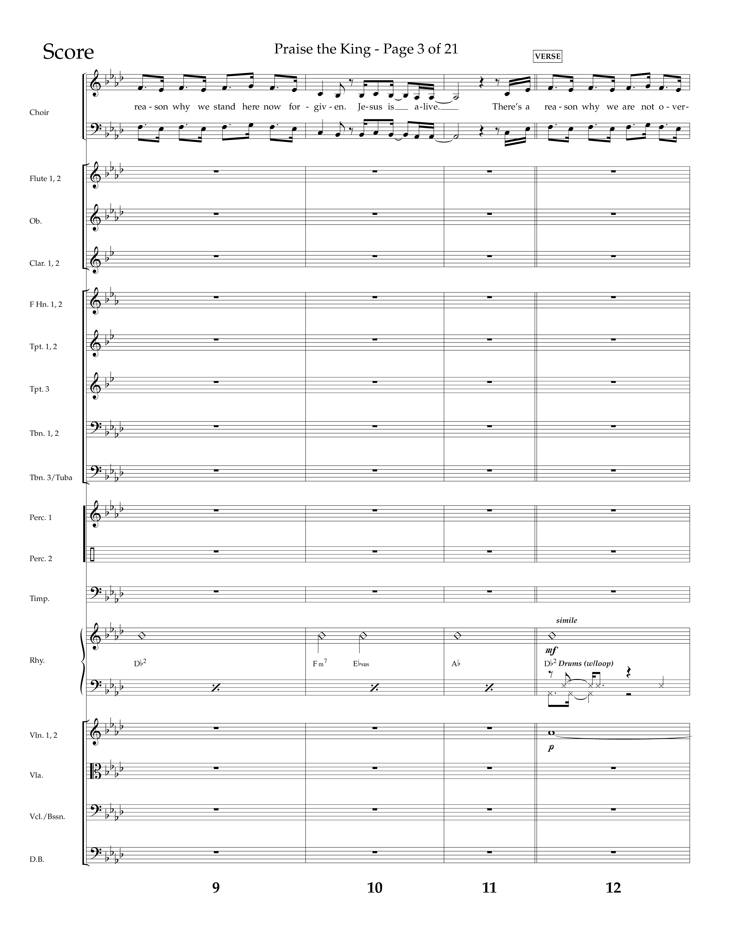Praise The King (Choral Anthem SATB) Conductor's Score (Lifeway Choral / Arr. Phil Nitz)