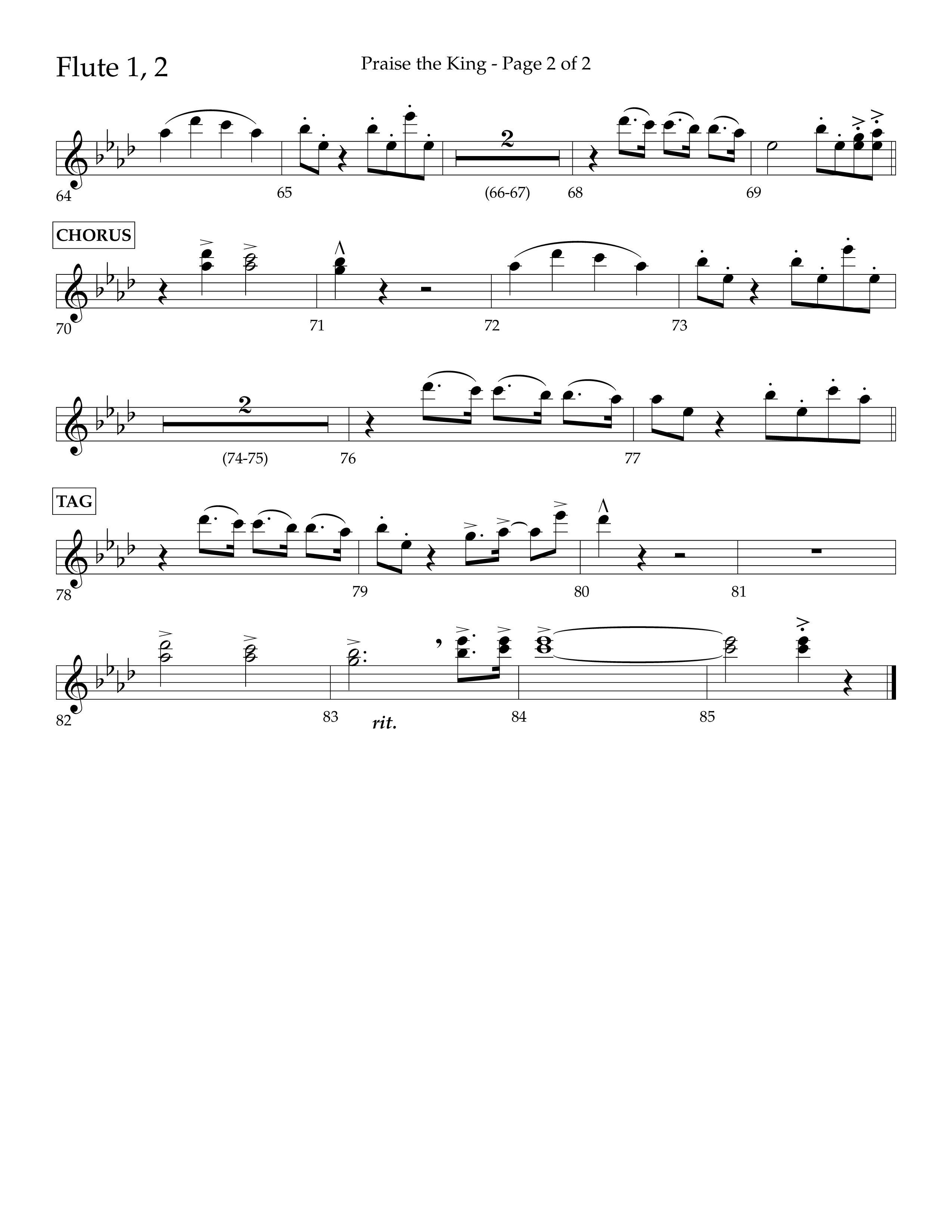 Praise The King (Choral Anthem SATB) Flute 1/2 (Lifeway Choral / Arr. Phil Nitz)