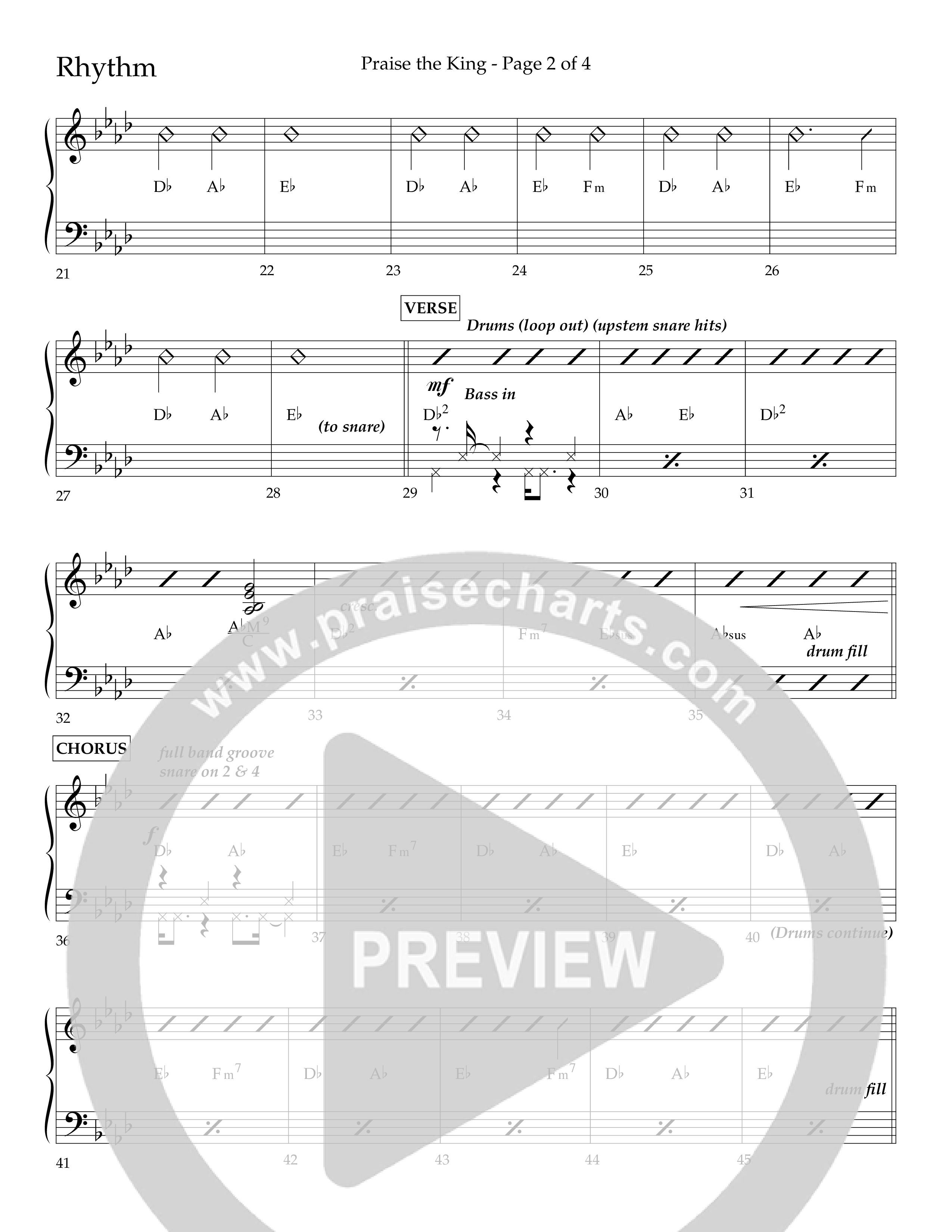 Praise The King (Choral Anthem SATB) Lead Melody & Rhythm (Lifeway Choral / Arr. Phil Nitz)
