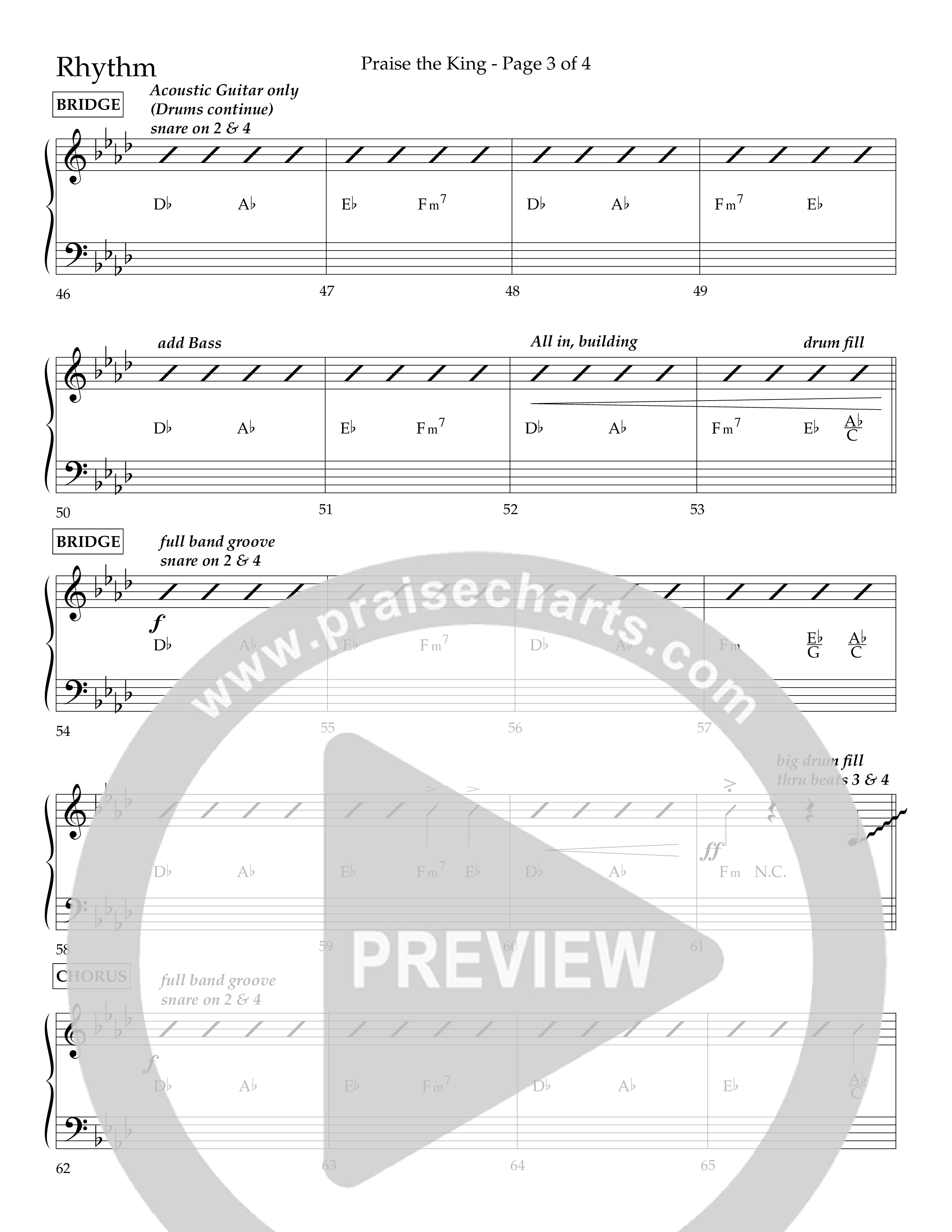 Praise The King (Choral Anthem SATB) Lead Melody & Rhythm (Lifeway Choral / Arr. Phil Nitz)