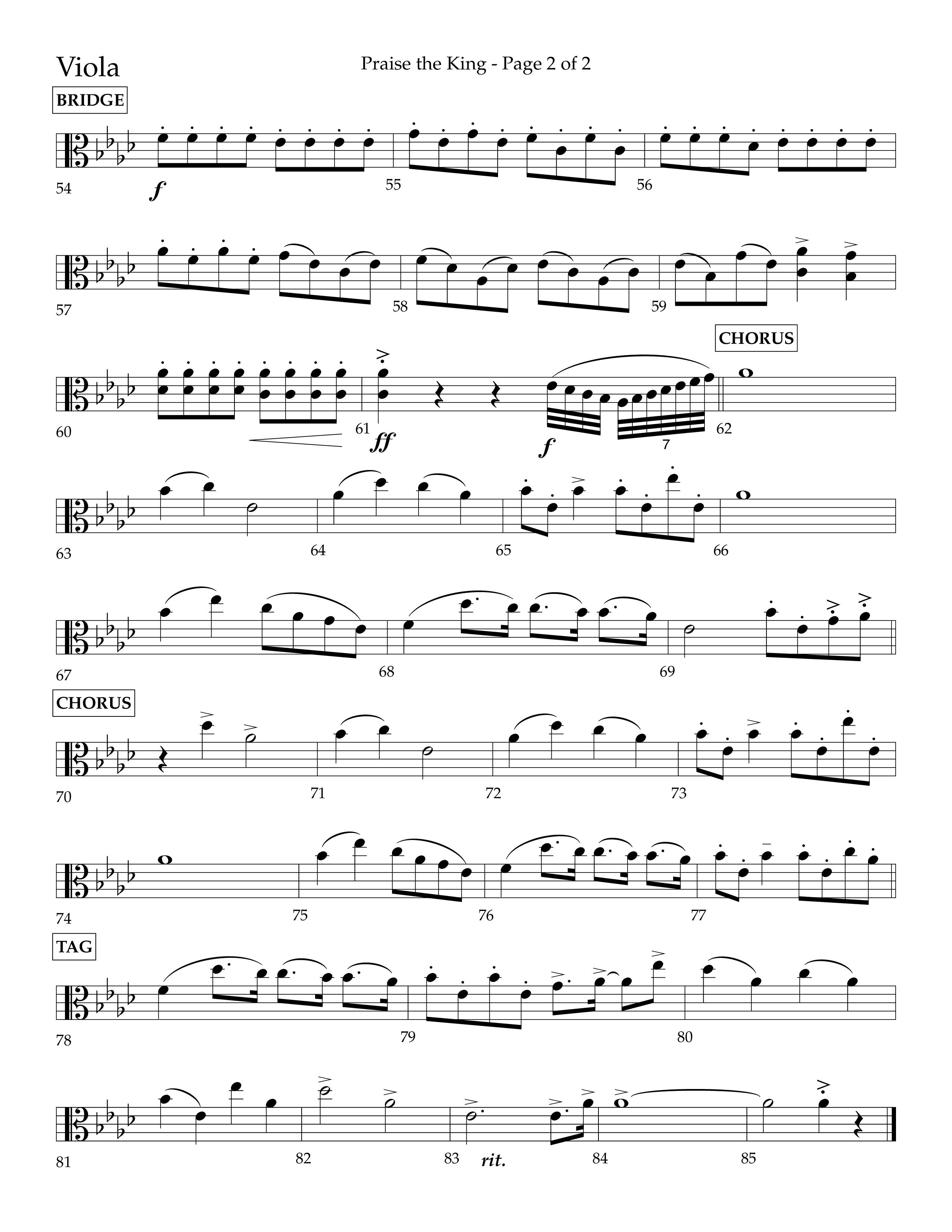 Praise The King (Choral Anthem SATB) Viola (Lifeway Choral / Arr. Phil Nitz)
