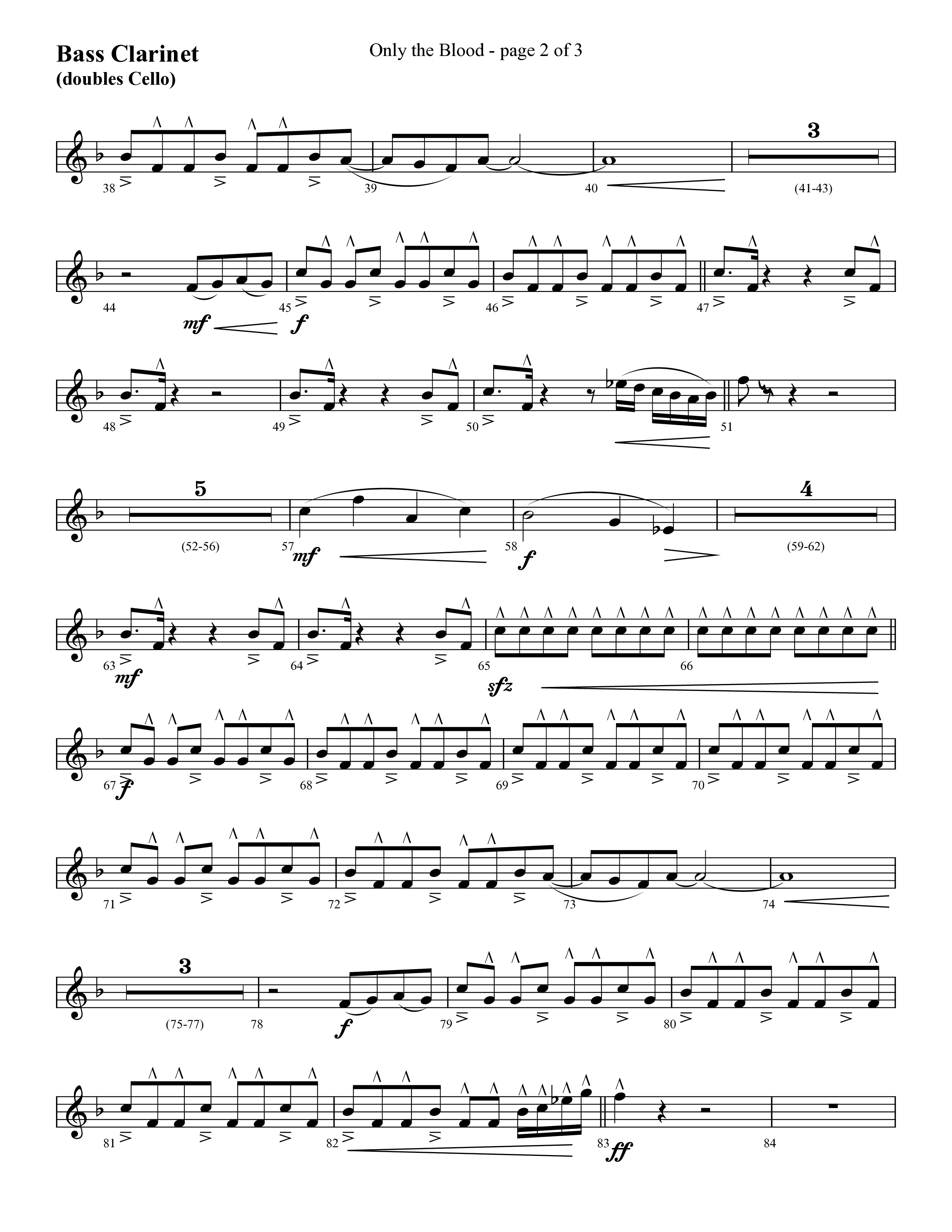 Only The Blood (Choral Anthem SATB) Bass Clarinet (Lifeway Choral / Arr. Cliff Duren)