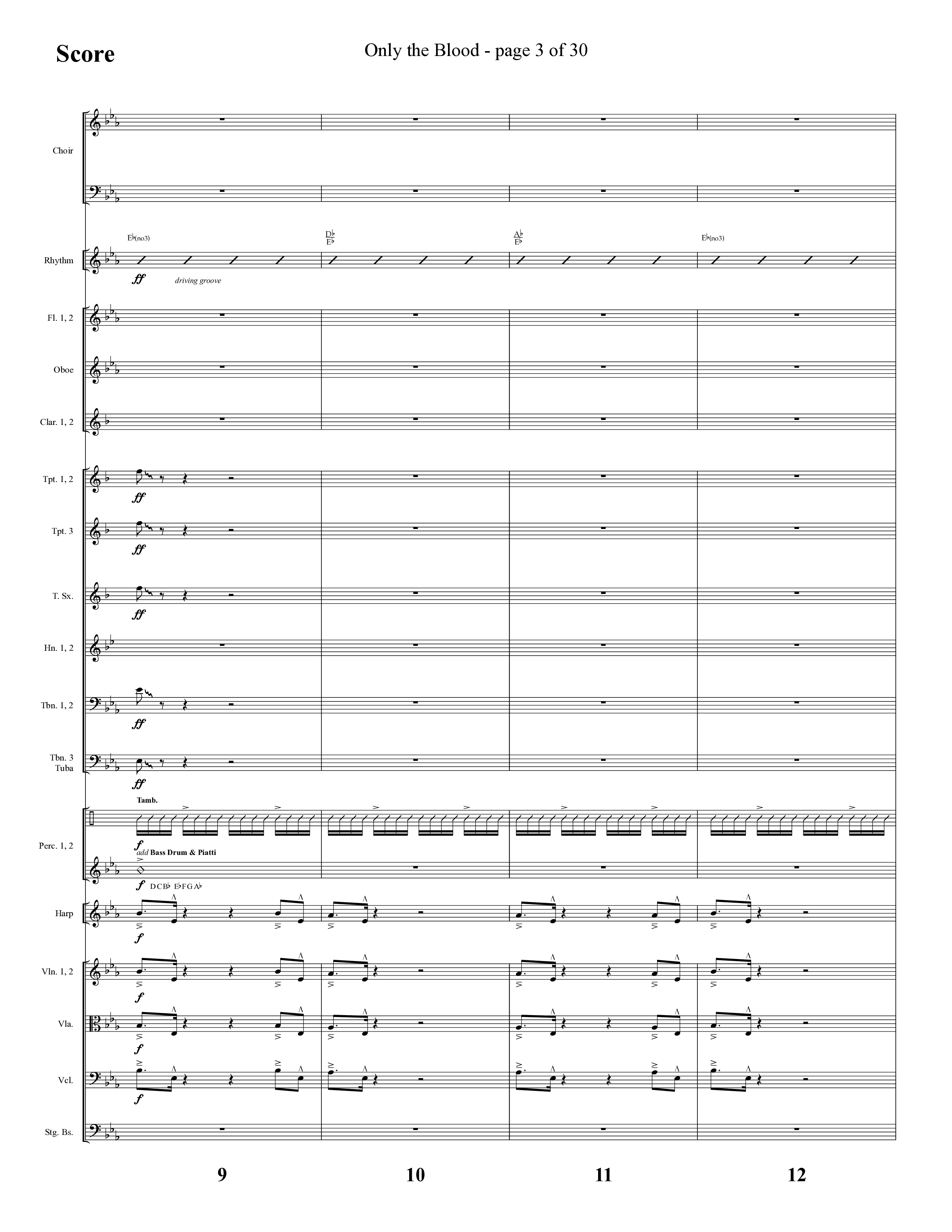 Only The Blood (Choral Anthem SATB) Orchestration (Lifeway Choral / Arr. Cliff Duren)