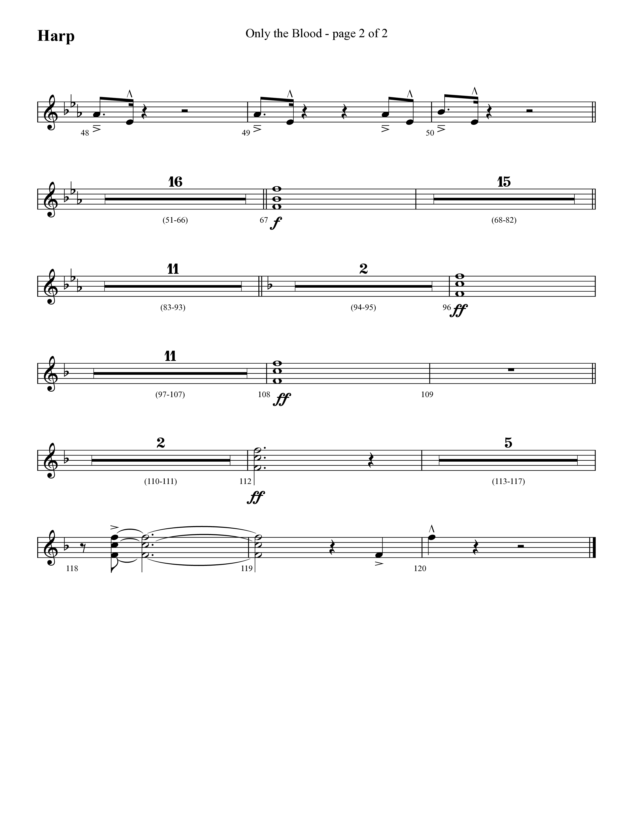 Only The Blood (Choral Anthem SATB) Harp (Lifeway Choral / Arr. Cliff Duren)