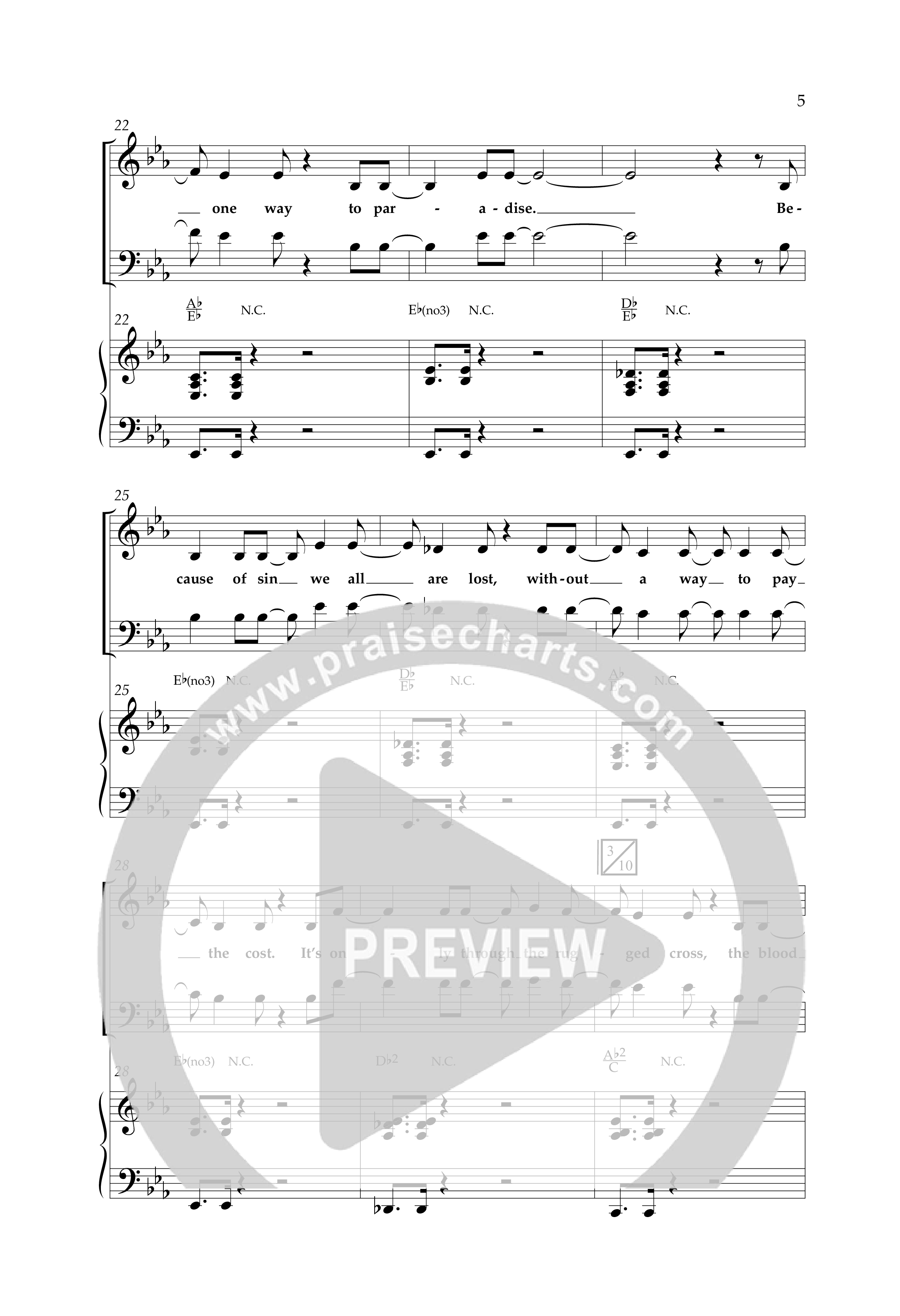 Only The Blood (Choral Anthem SATB) Anthem (SATB/Piano) (Lifeway Choral / Arr. Cliff Duren)