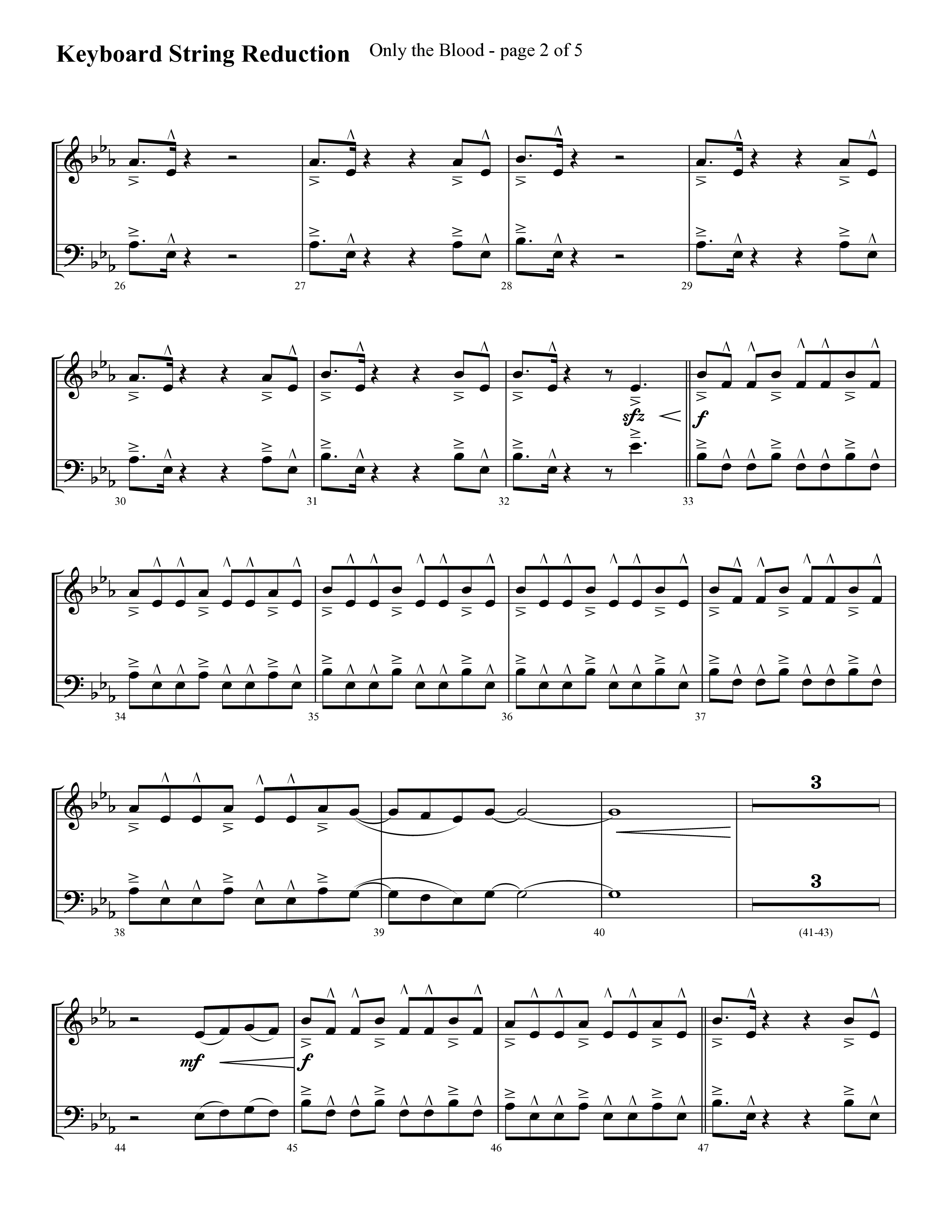 Only The Blood (Choral Anthem SATB) String Reduction (Lifeway Choral / Arr. Cliff Duren)