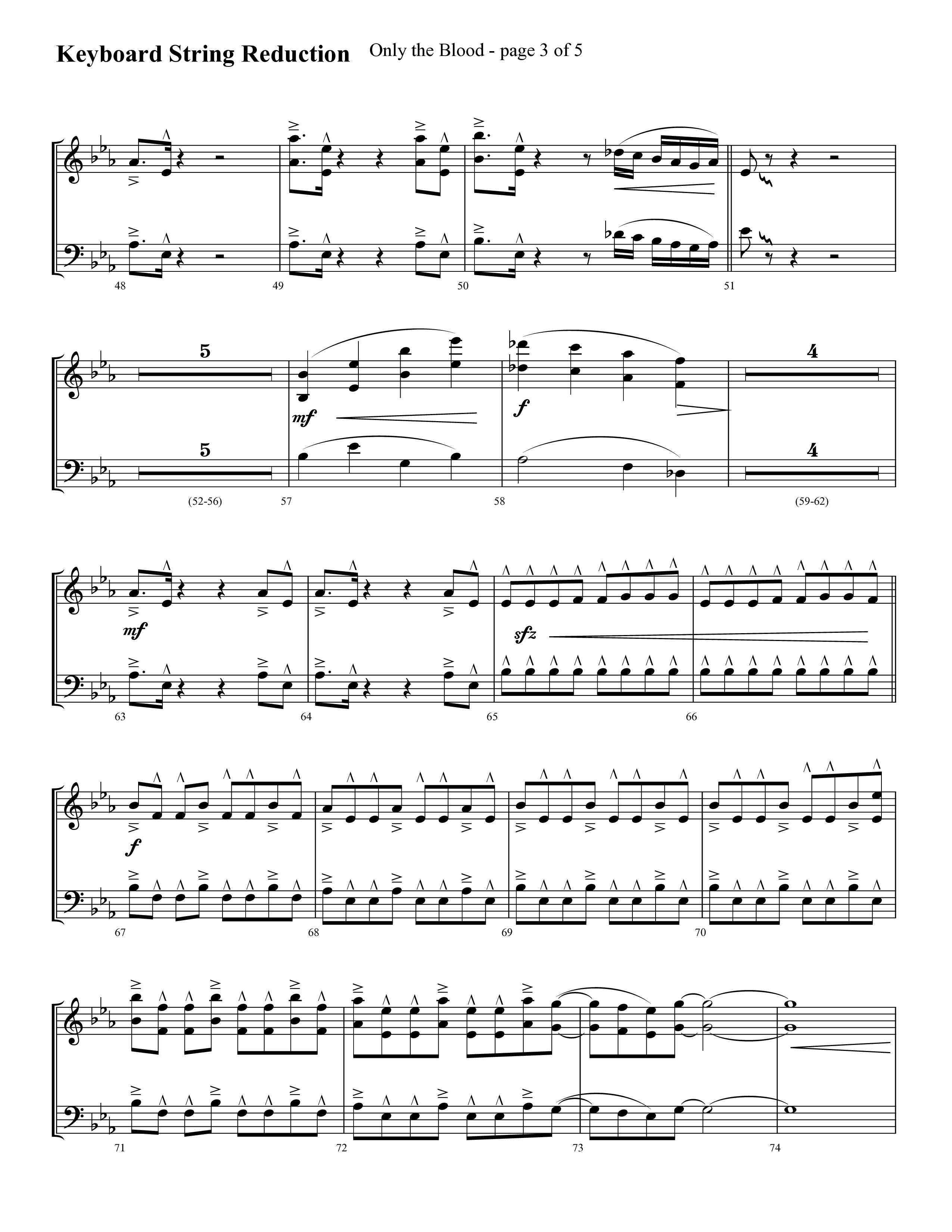 Only The Blood (Choral Anthem SATB) String Reduction (Lifeway Choral / Arr. Cliff Duren)