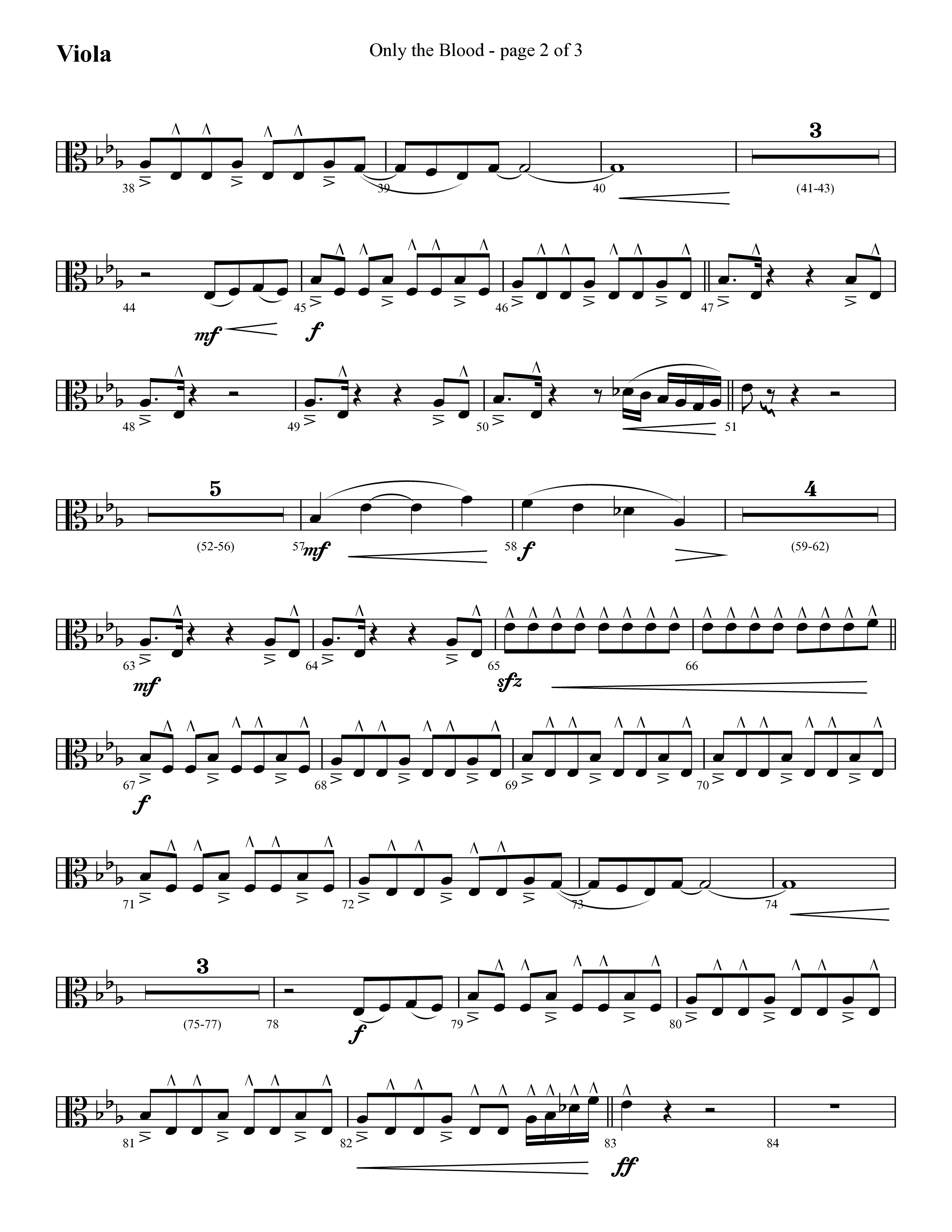 Only The Blood (Choral Anthem SATB) Viola (Lifeway Choral / Arr. Cliff Duren)