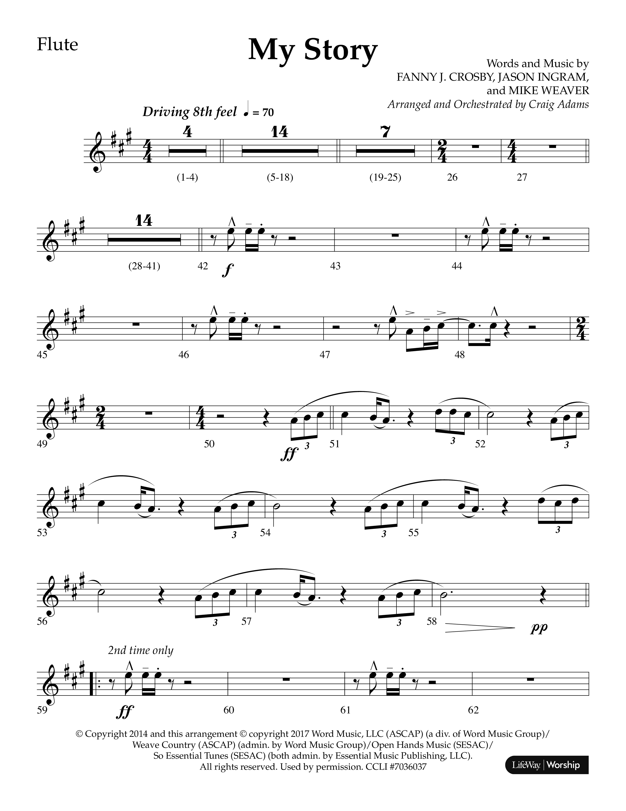 My Story (Choral Anthem SATB) Flute (Lifeway Choral / Arr. Craig Adams)