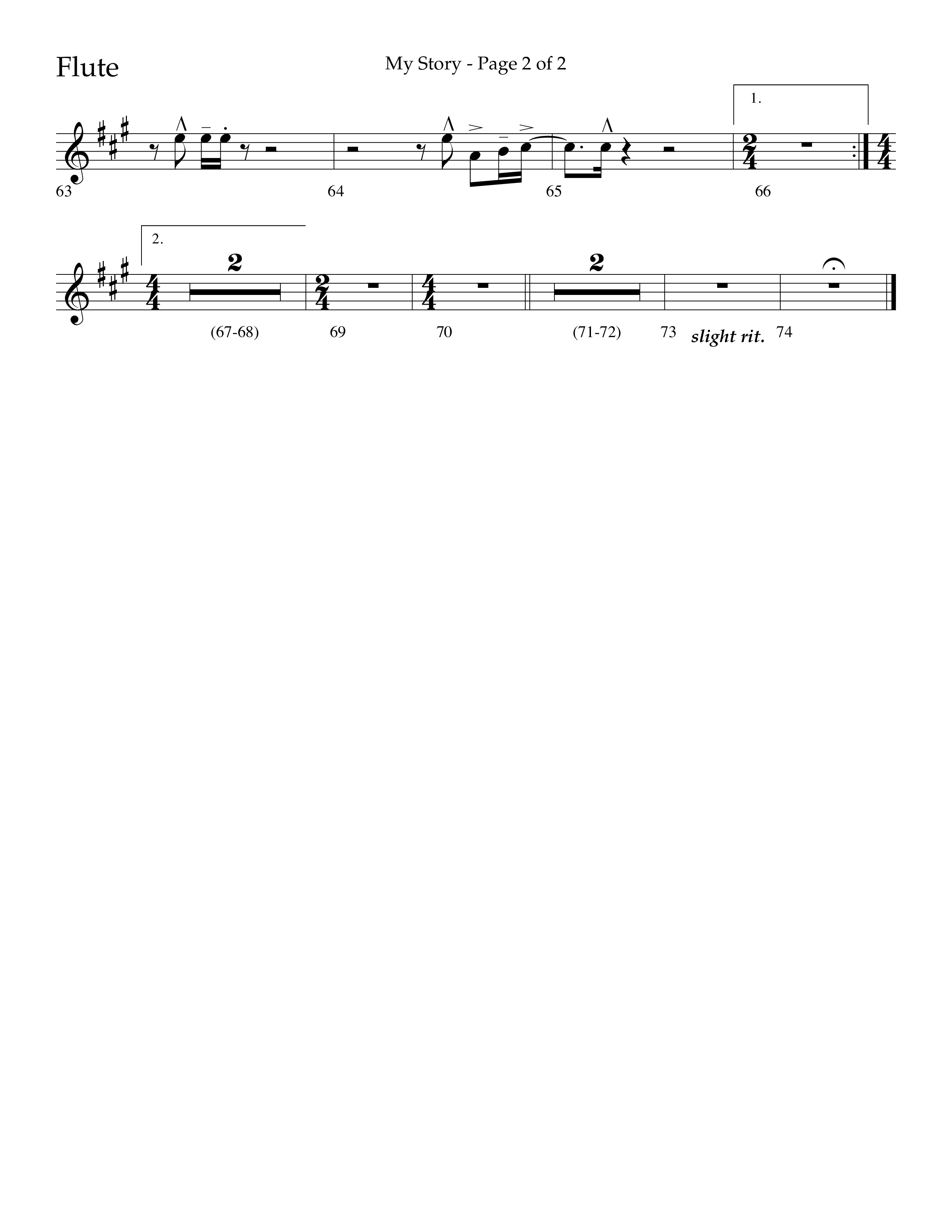 My Story (Choral Anthem SATB) Flute (Lifeway Choral / Arr. Craig Adams)