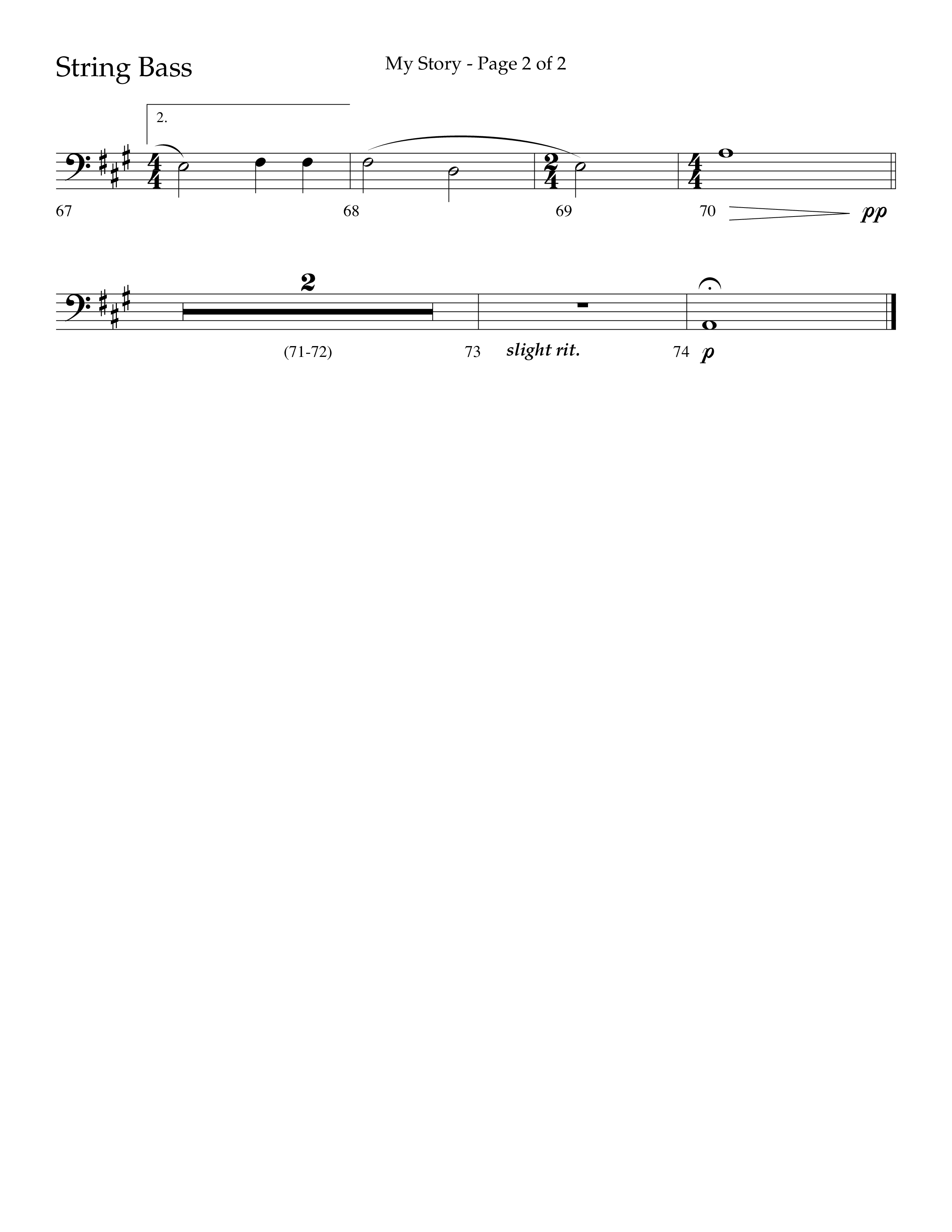My Story (Choral Anthem SATB) String Bass (Lifeway Choral / Arr. Craig Adams)