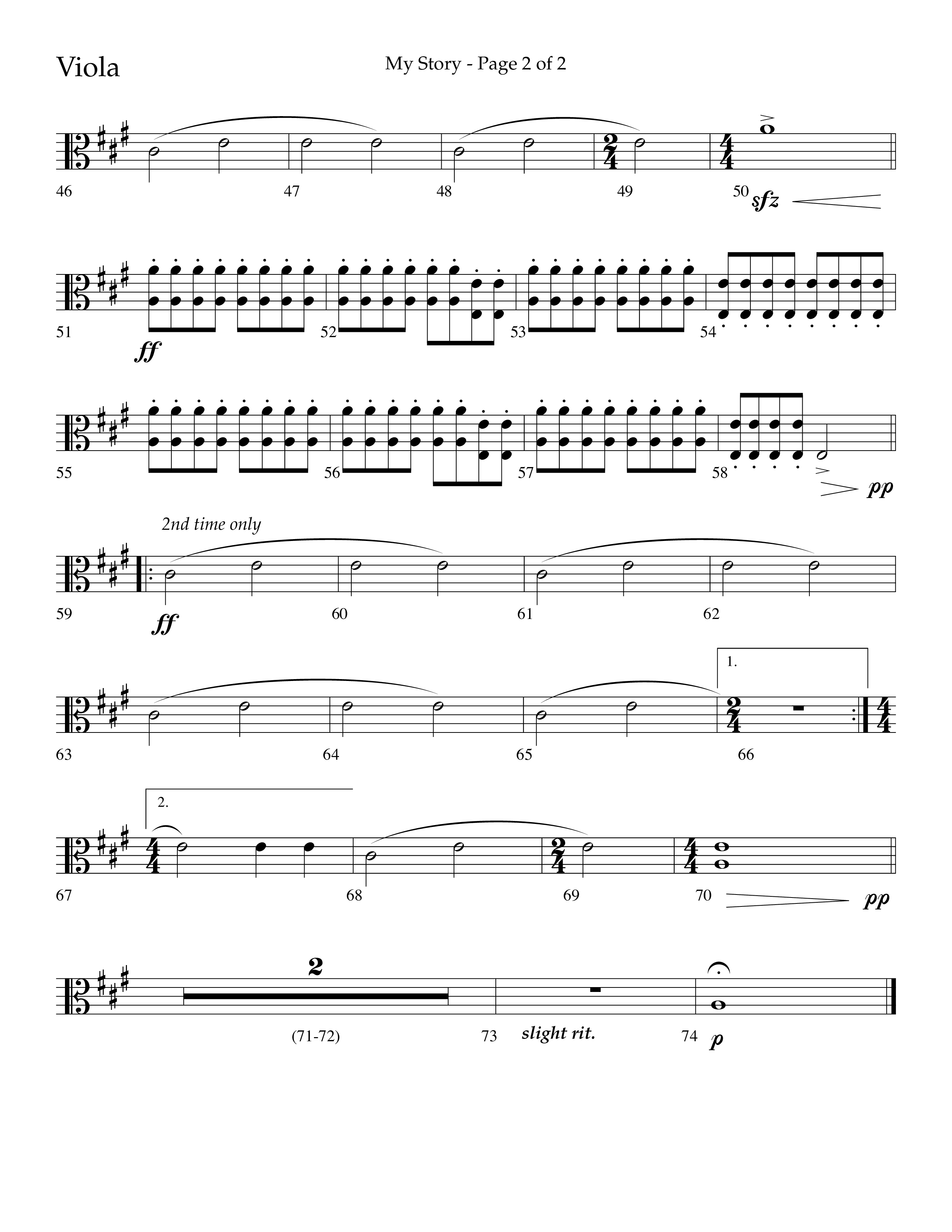 My Story (Choral Anthem SATB) Viola (Lifeway Choral / Arr. Craig Adams)