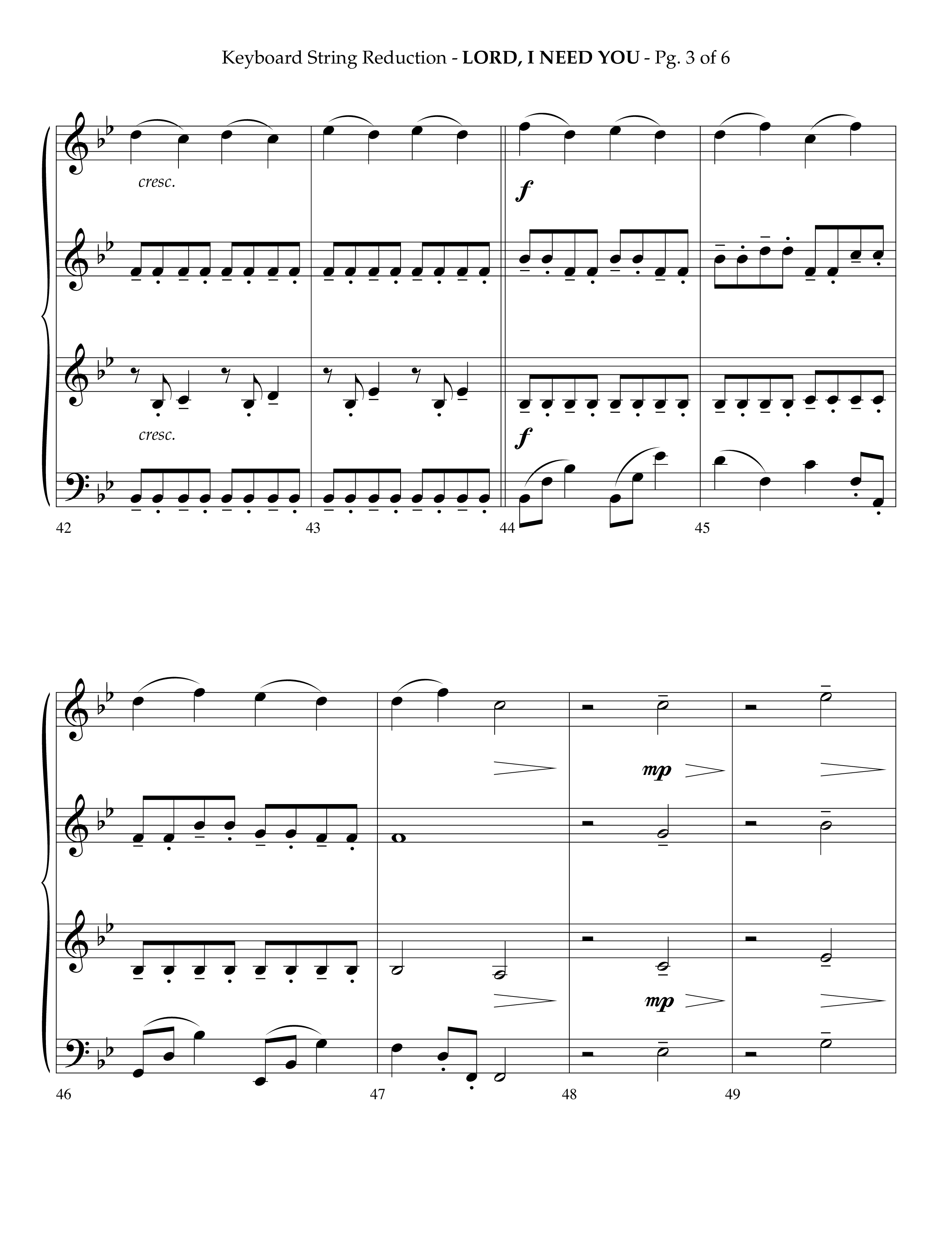 Lord I Need You (Choral Anthem SATB) String Reduction (Lifeway Choral / Arr. Phillip Keveren)
