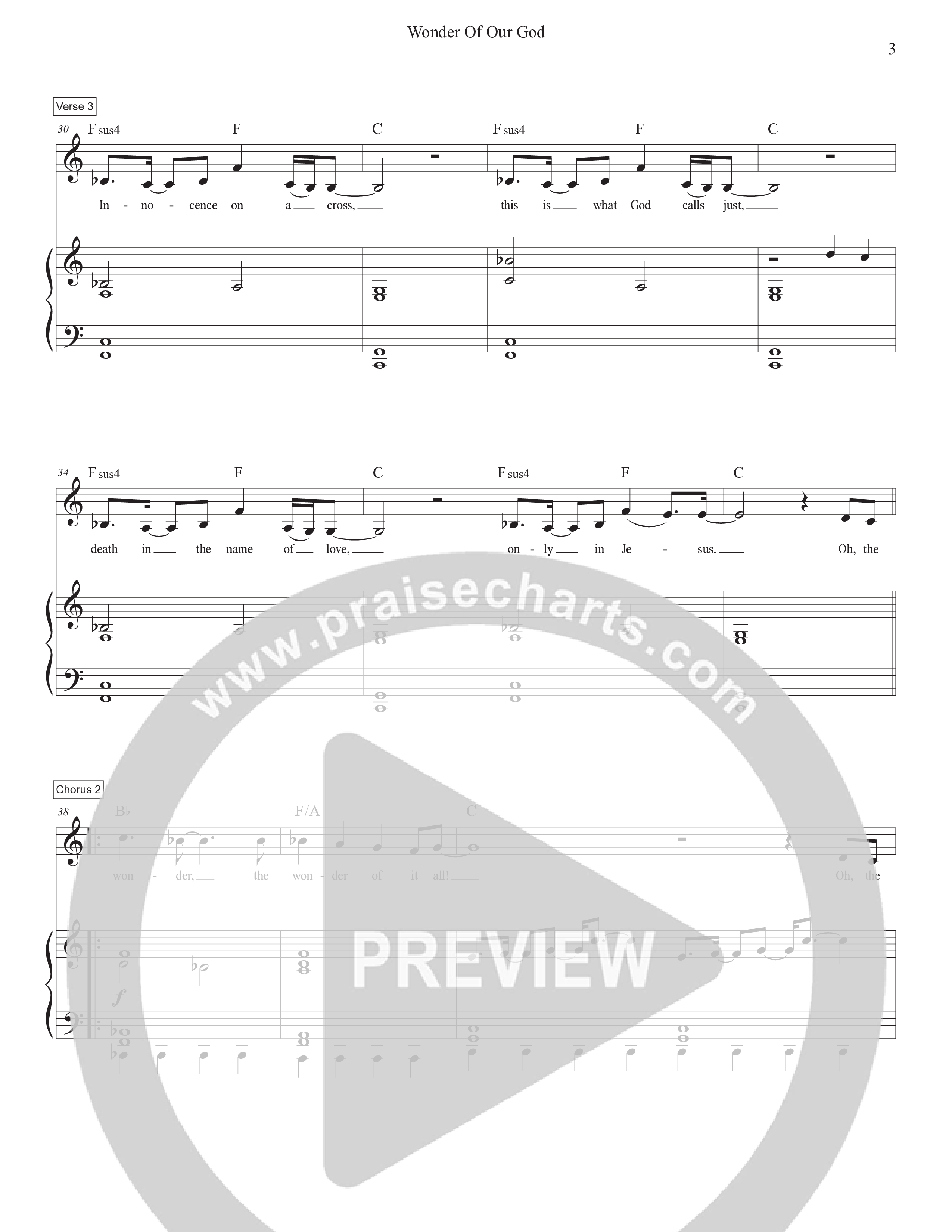 Wonder Of Our God Piano/Melody (Victory House Worship)