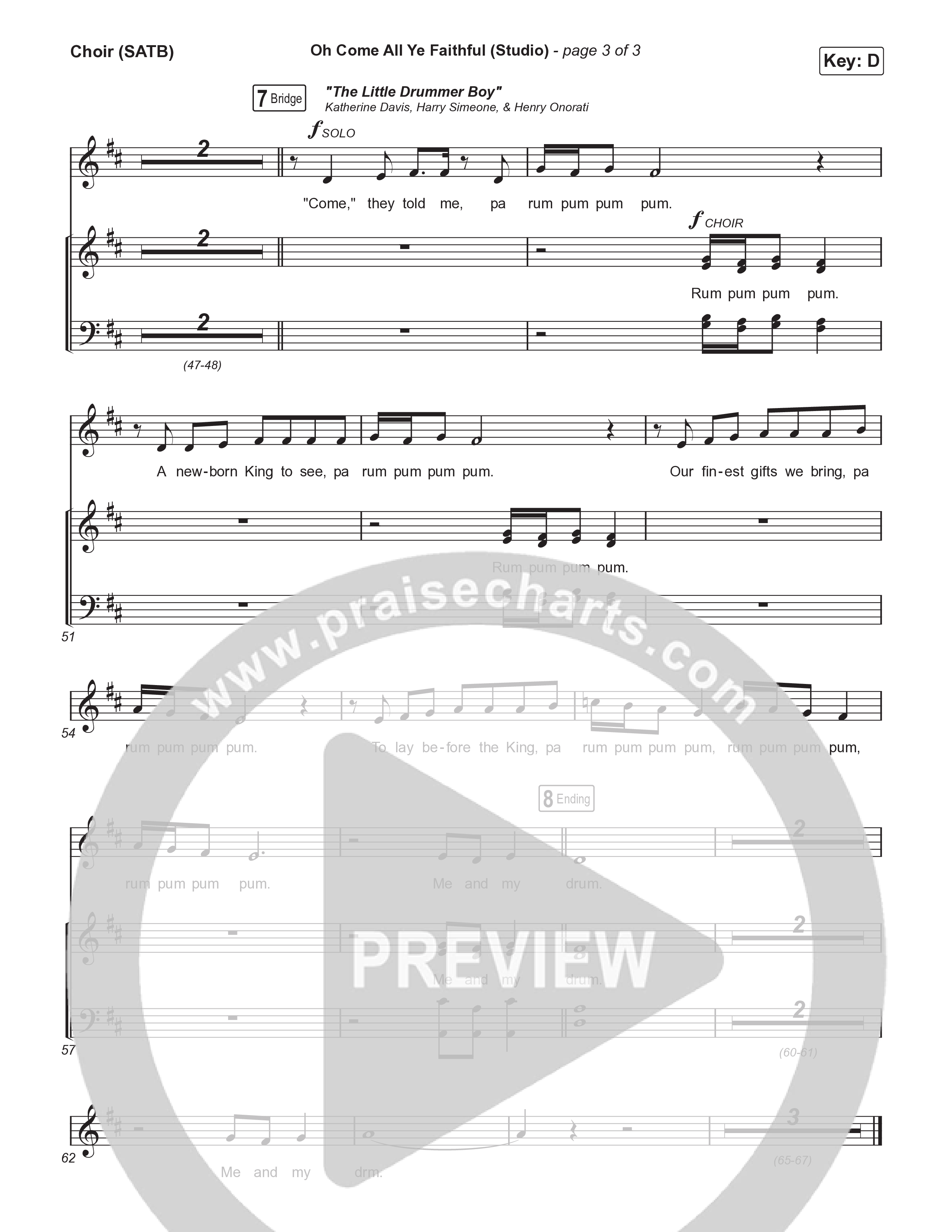 Oh Come All Ye Faithful (Studio) Vocal Sheet (SATB) (Thrive Worship)