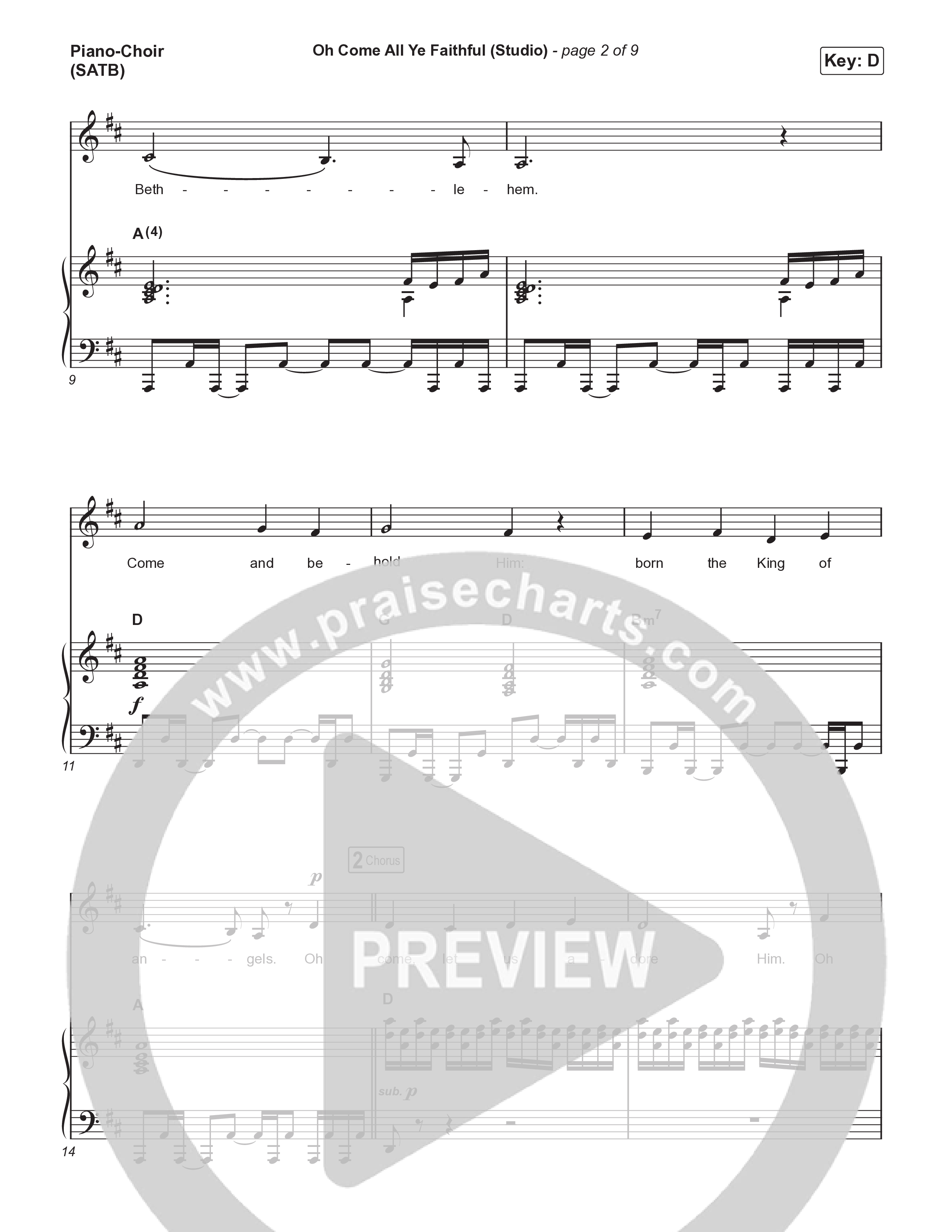 Oh Come All Ye Faithful (Studio) Piano/Vocal (SATB) (Thrive Worship)