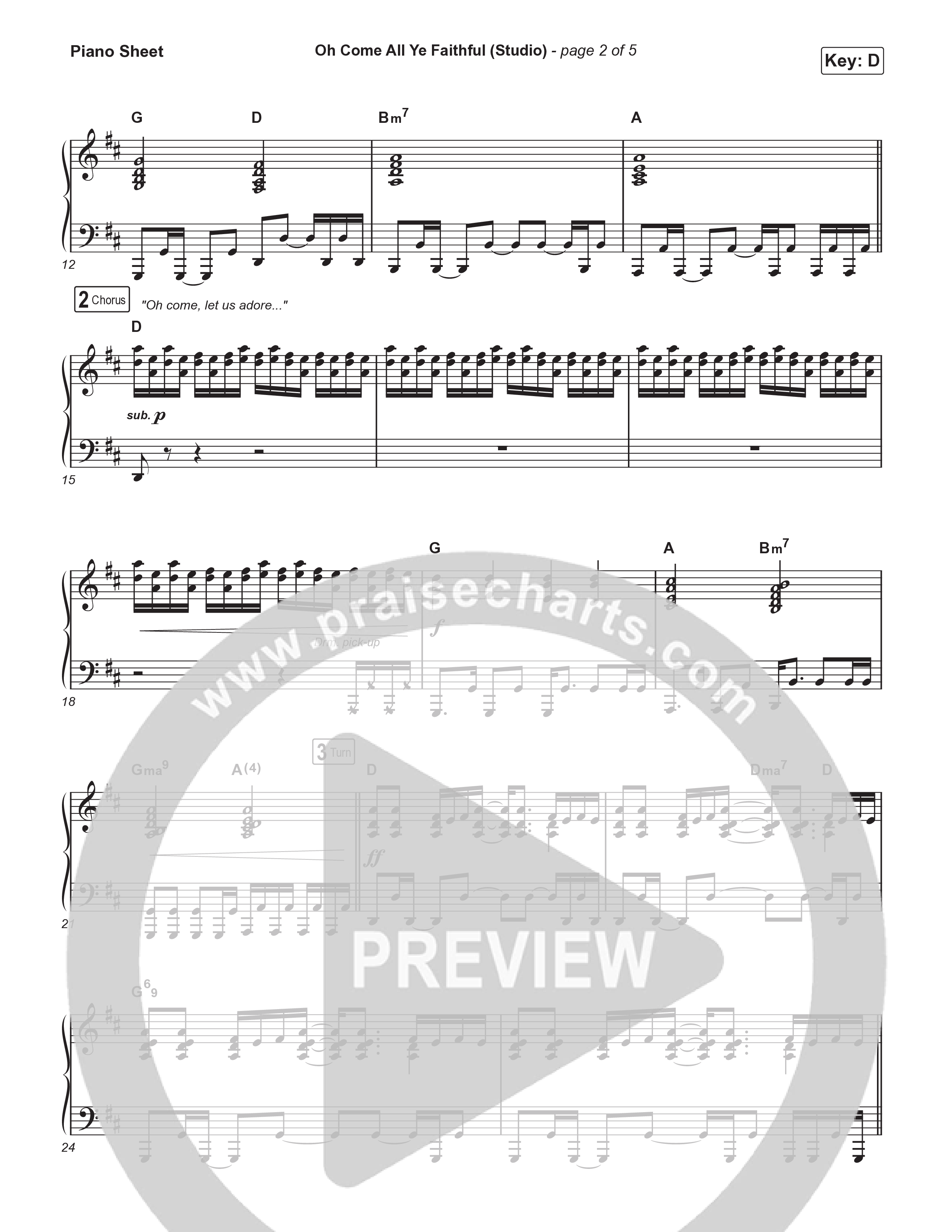 Oh Come All Ye Faithful (Studio) Piano Sheet (Thrive Worship)