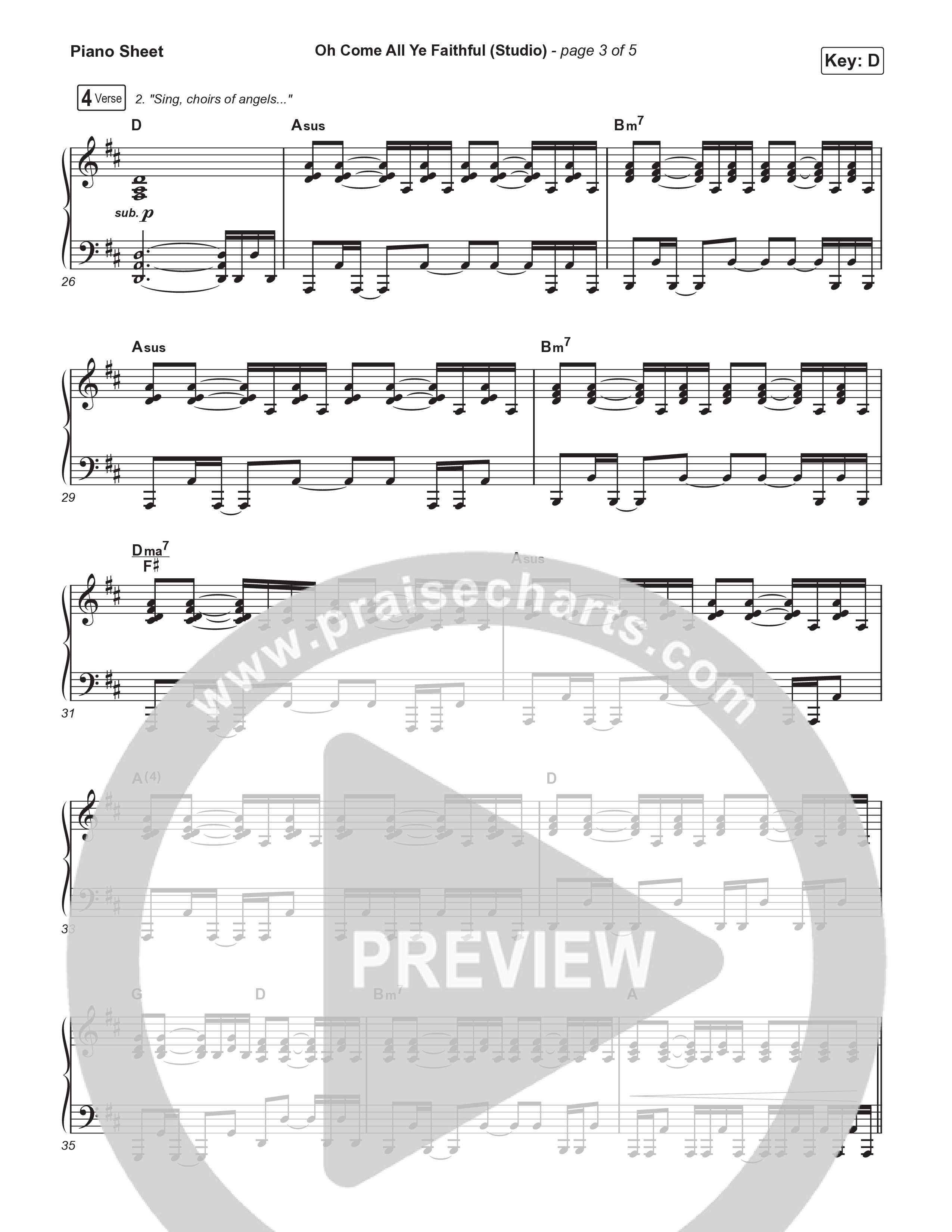 Oh Come All Ye Faithful (Studio) Piano Sheet (Thrive Worship)