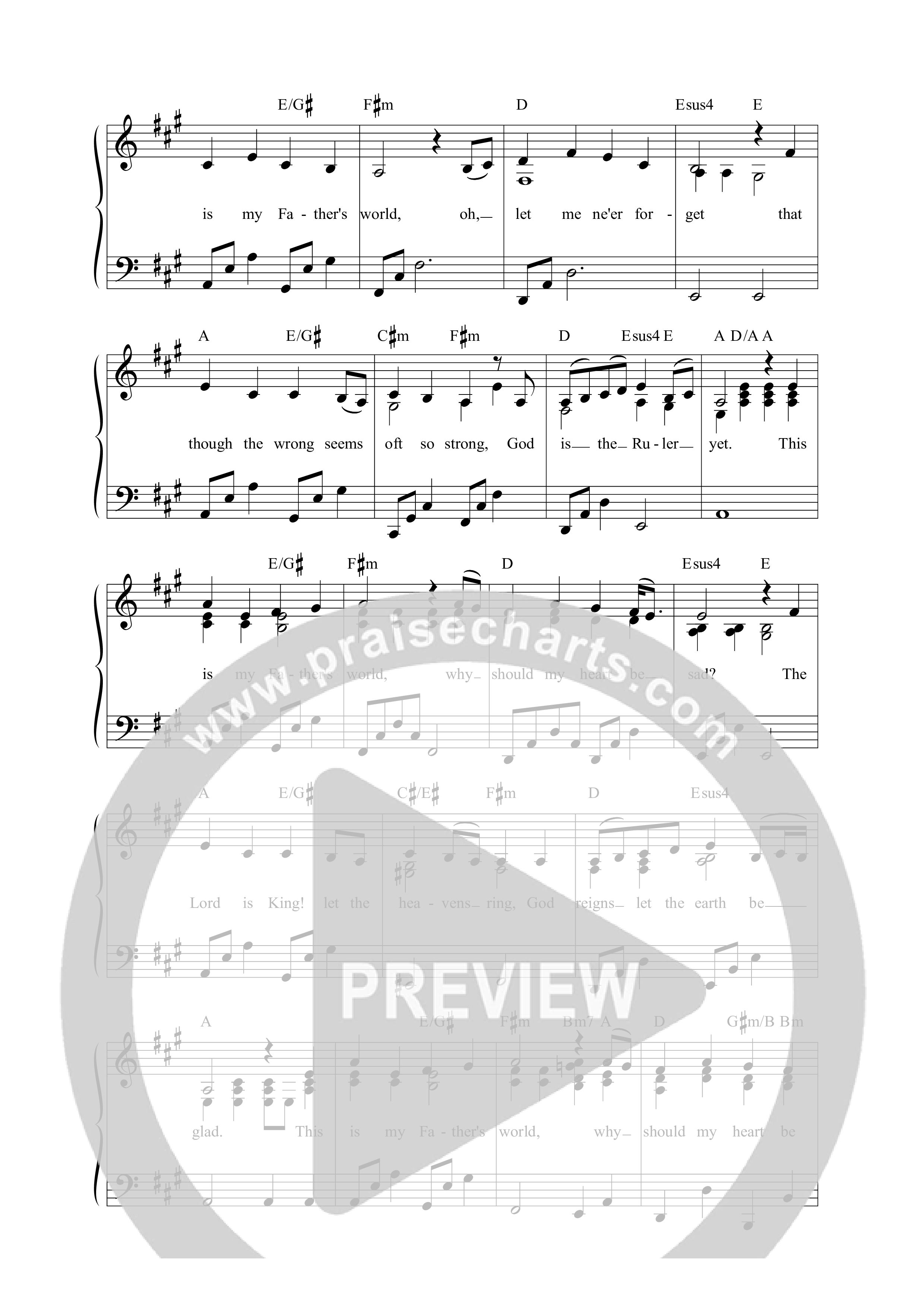 This Is My Father's World Lead Sheet Melody (Mission House)