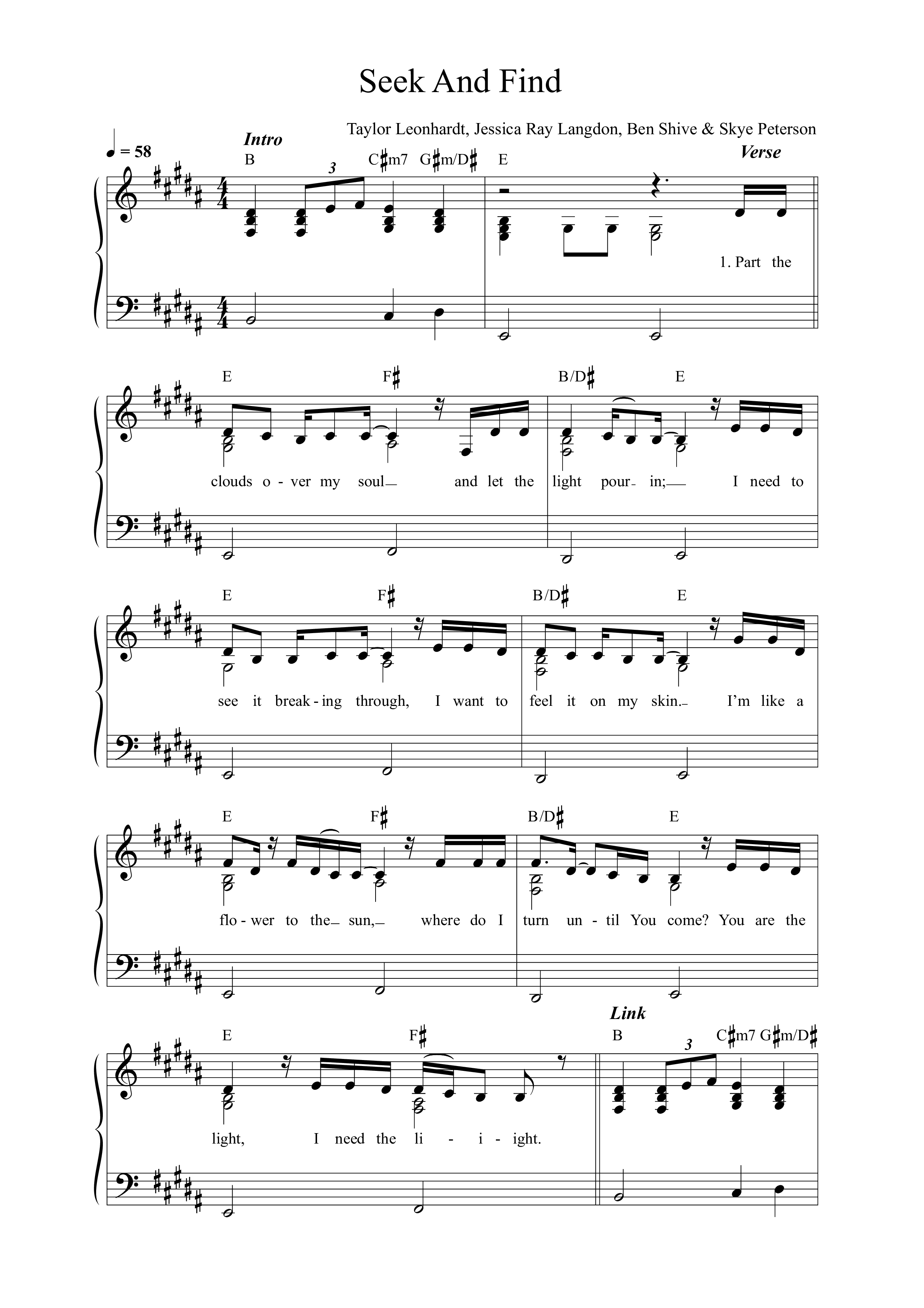 Seek And Find Lead Sheet Melody (Mission House)