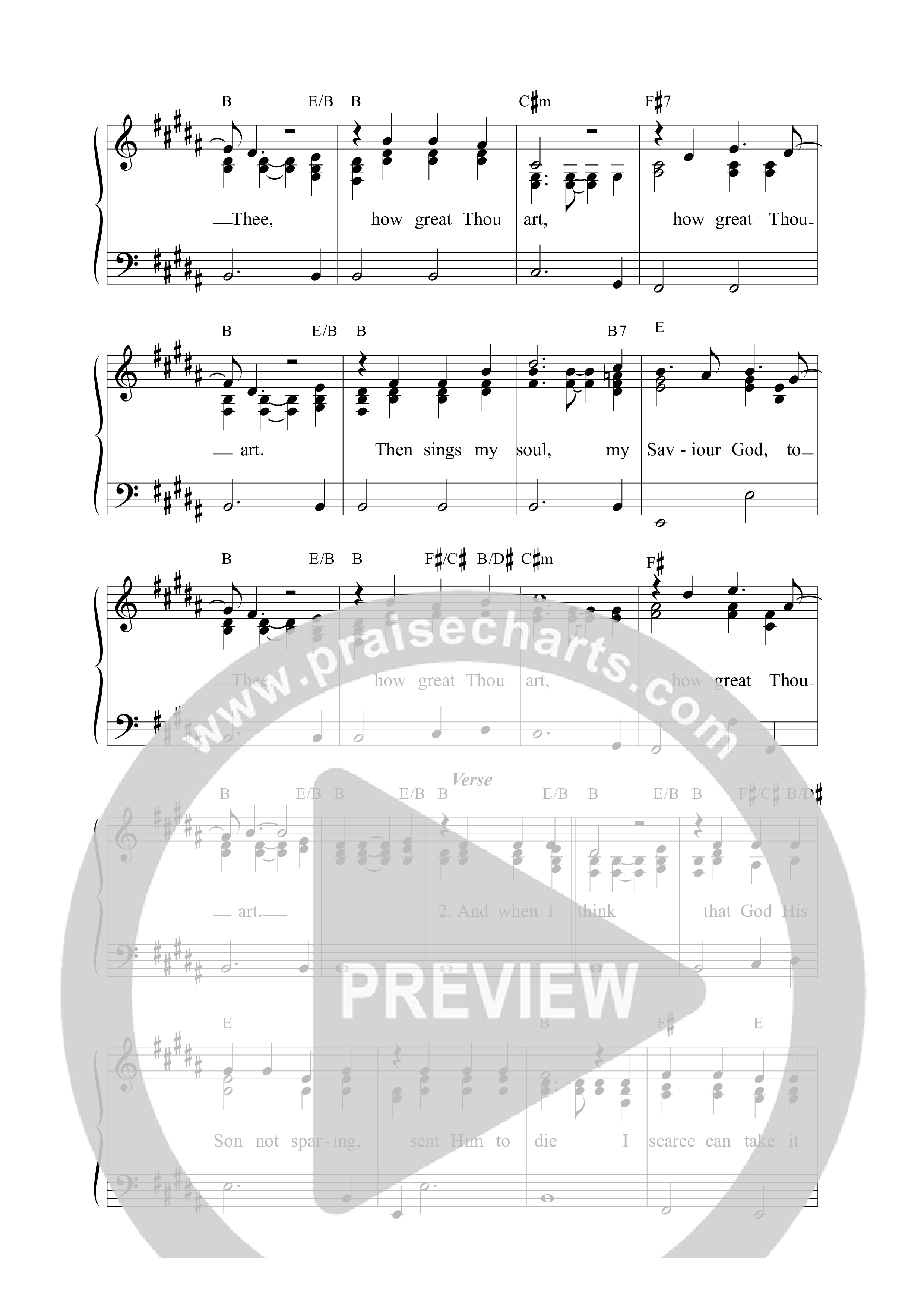 How Great Thou Art Lead Sheet Melody (Mission House)