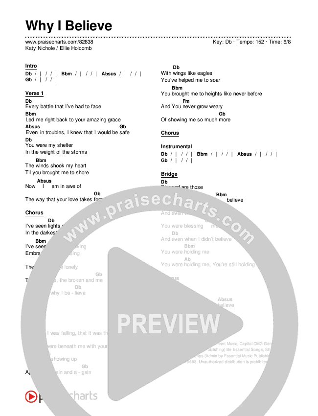 Why I Believe Chords & Lyrics (Katy Nichole / Ellie Holcomb)