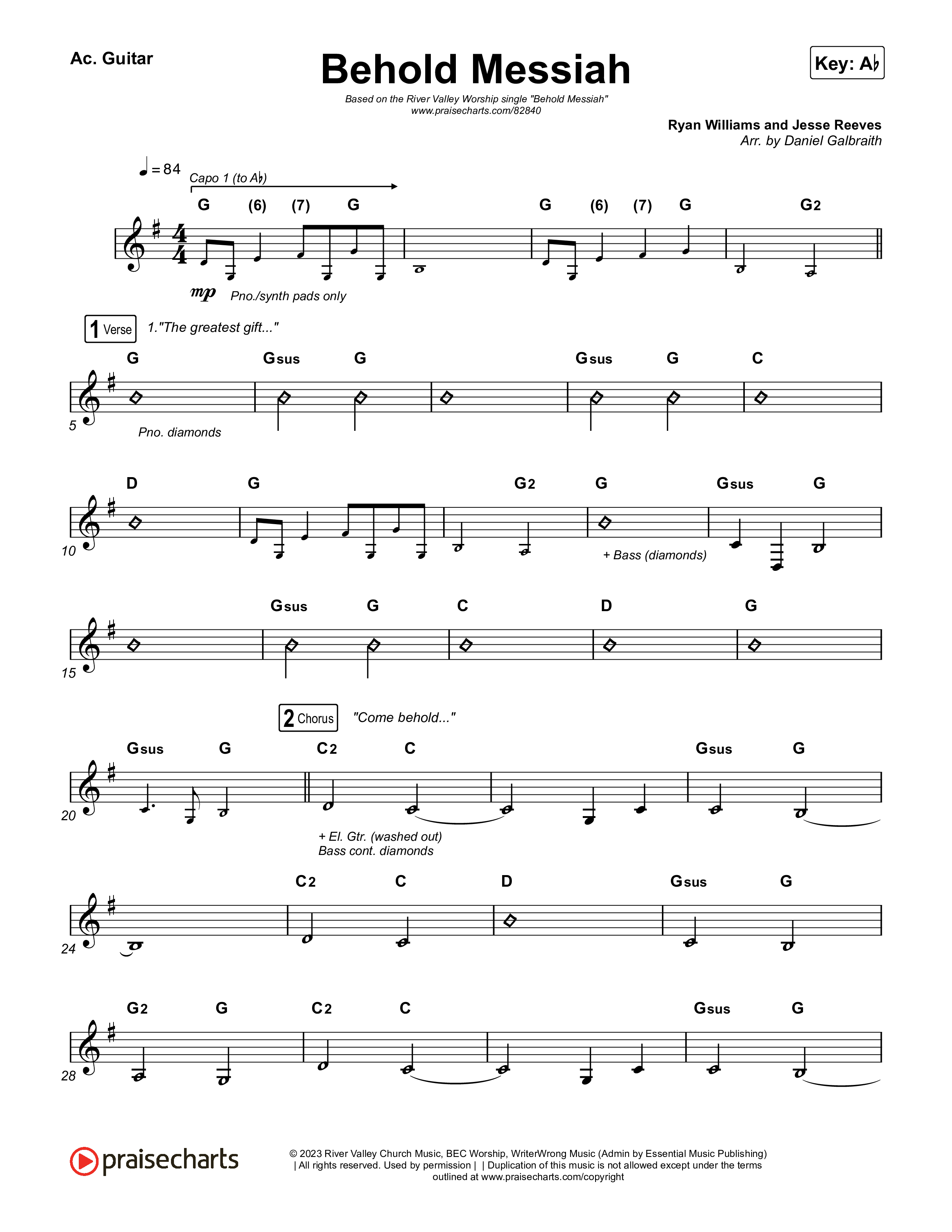 Behold Messiah Acoustic Guitar (River Valley Worship)