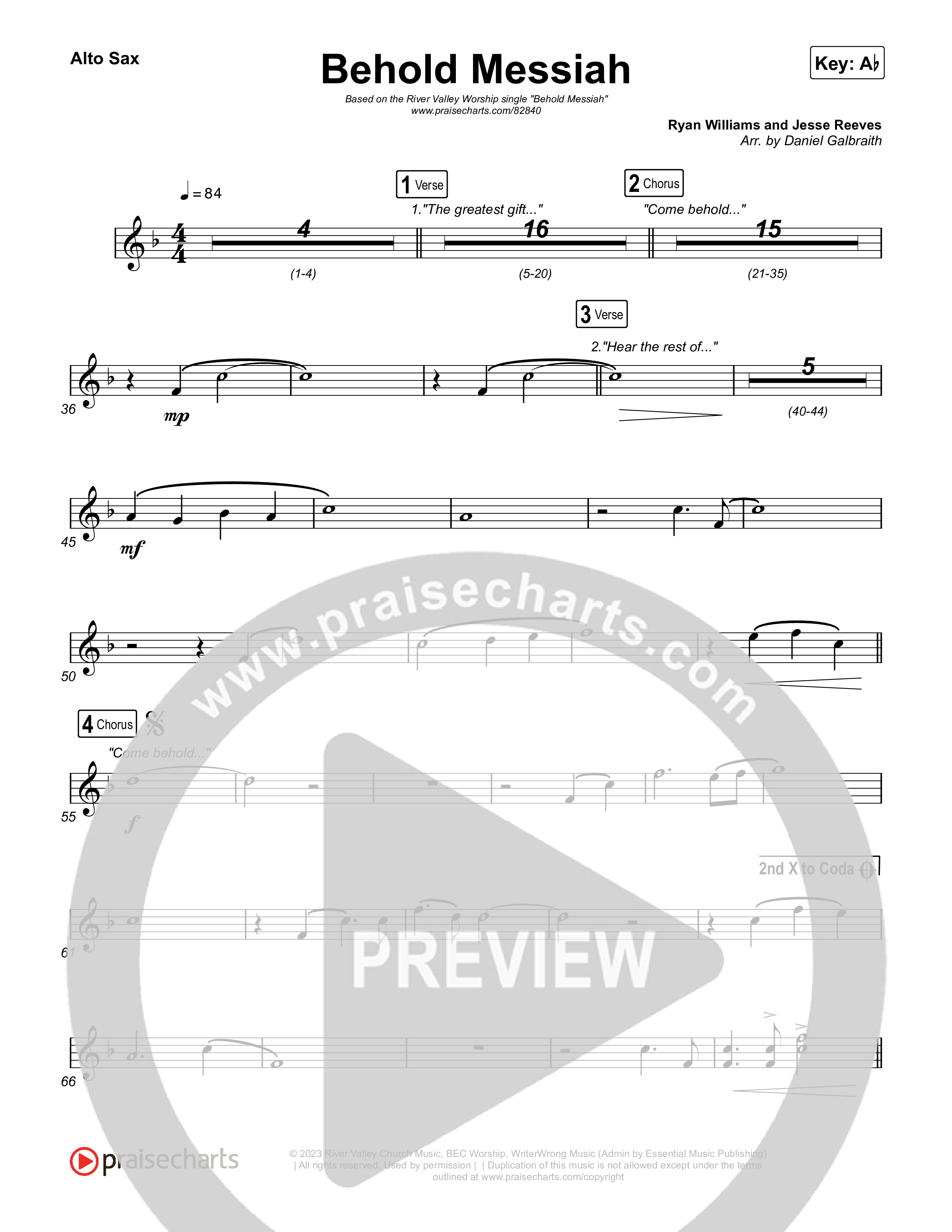 Behold Messiah Sax Pack (River Valley Worship)