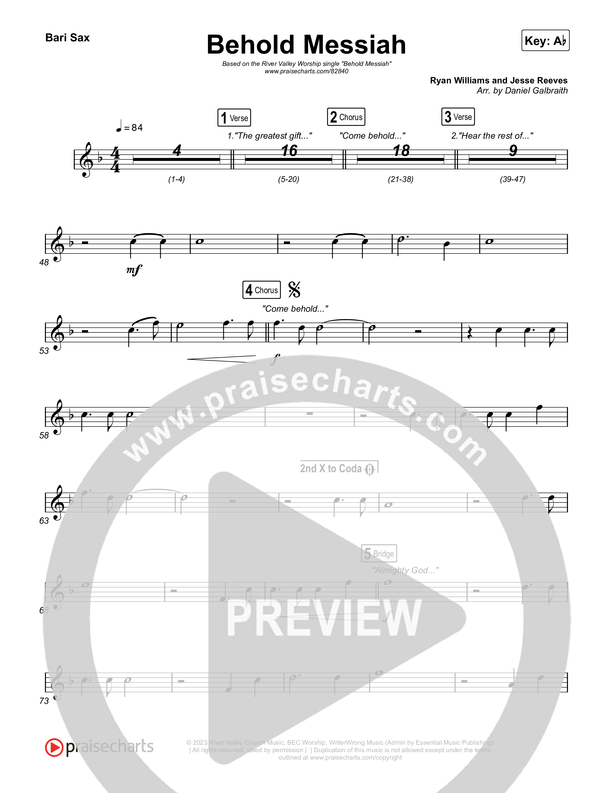 Behold Messiah Bari Sax (River Valley Worship)