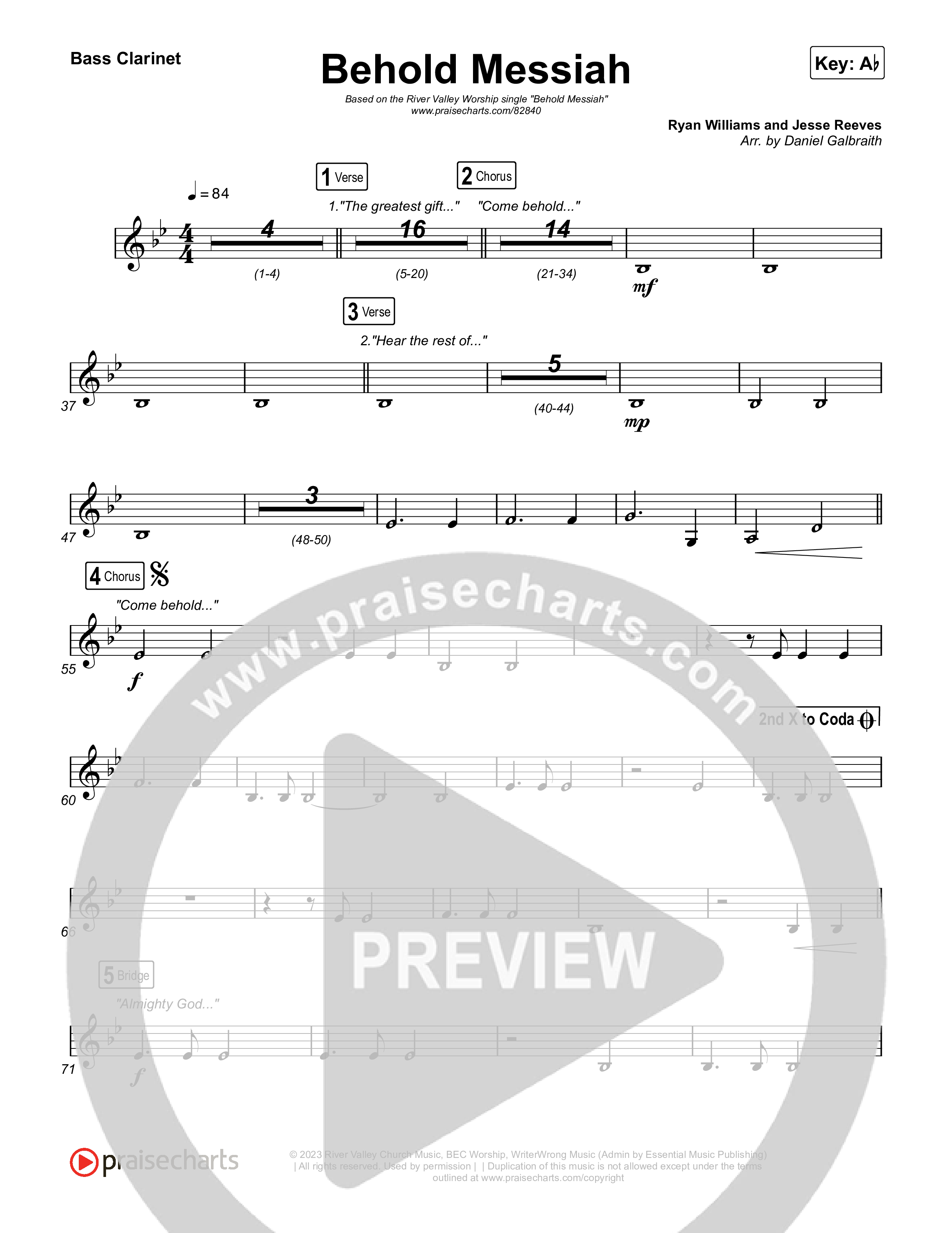 Behold Messiah Bass Clarinet (River Valley Worship)