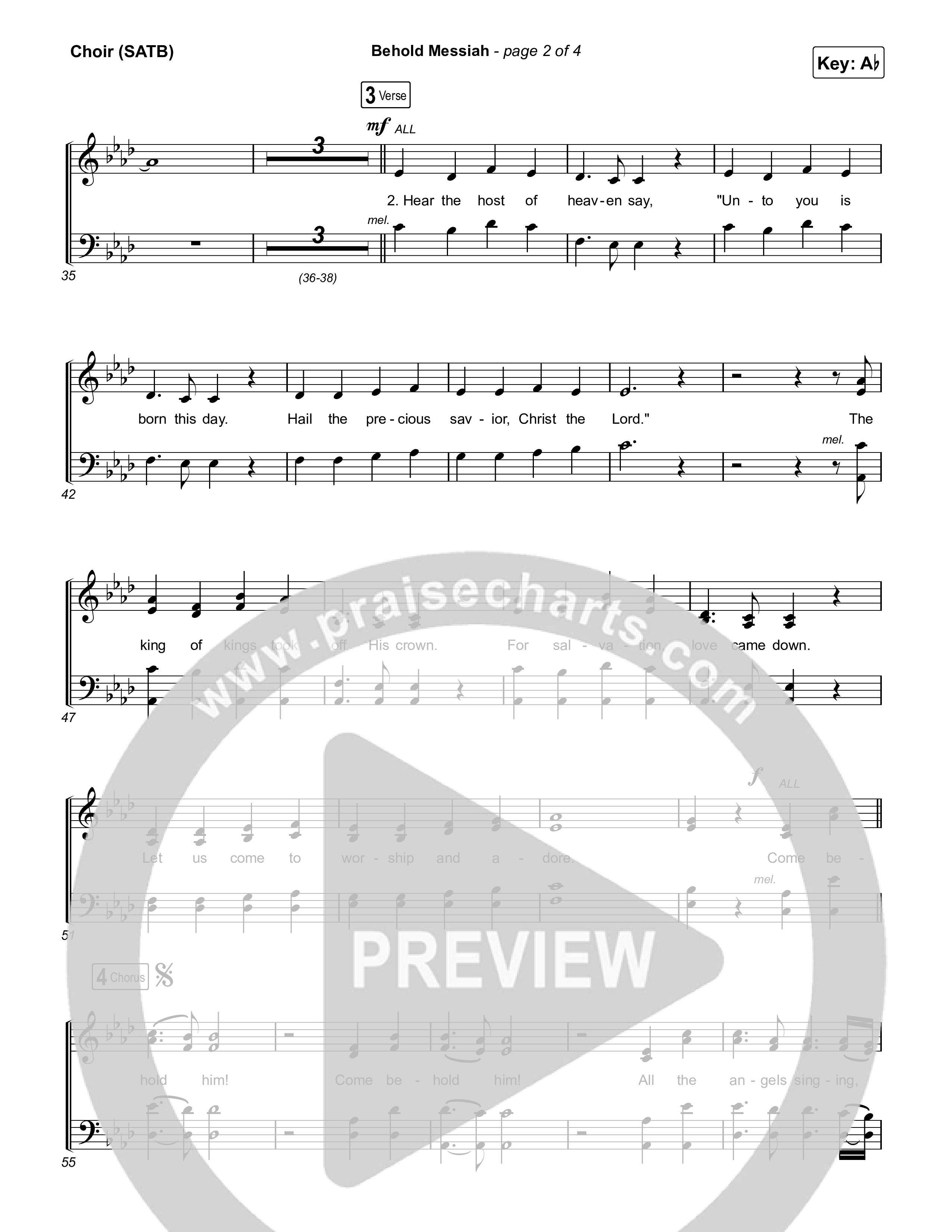 Behold Messiah Choir Sheet (SATB) (River Valley Worship)