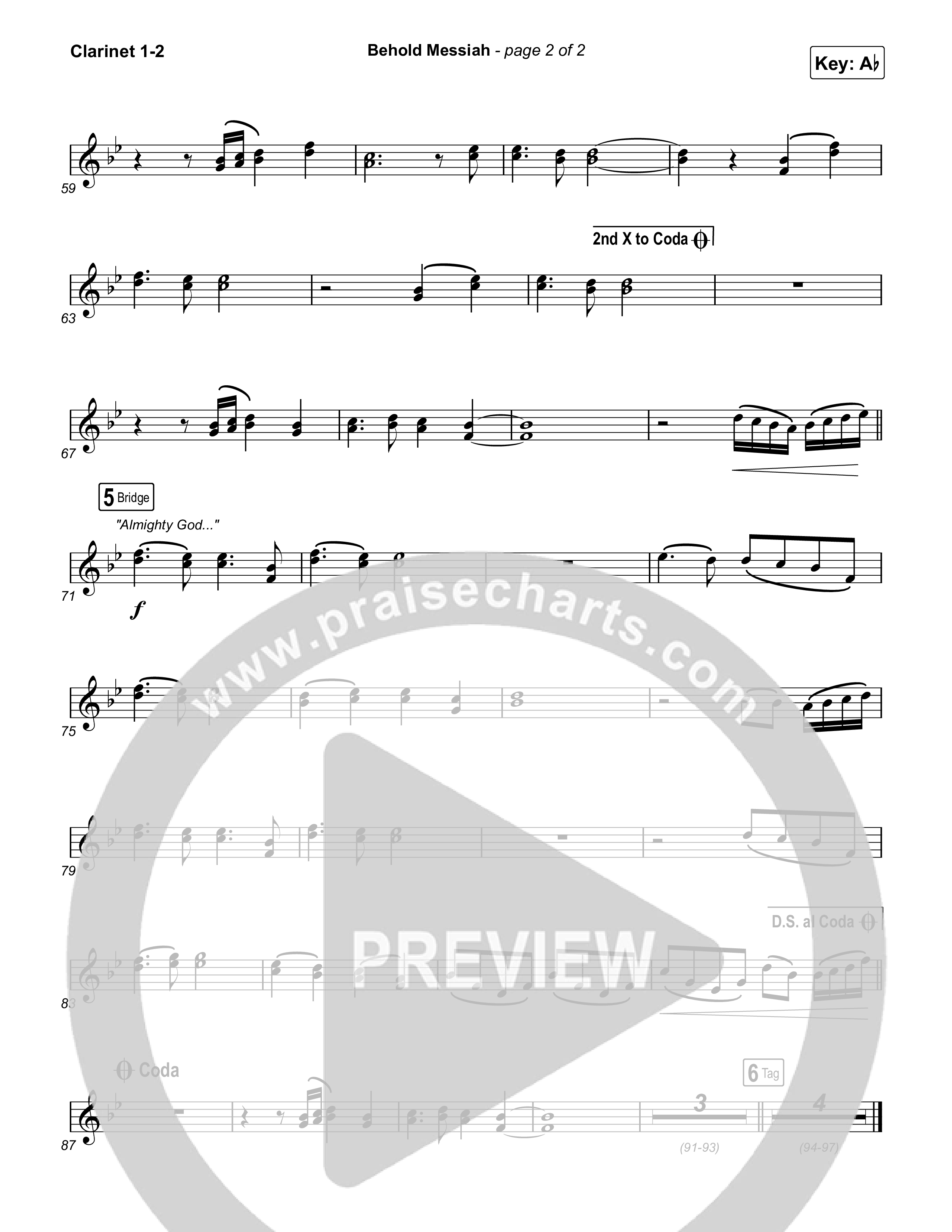 Behold Messiah Clarinet 1/2 (River Valley Worship)