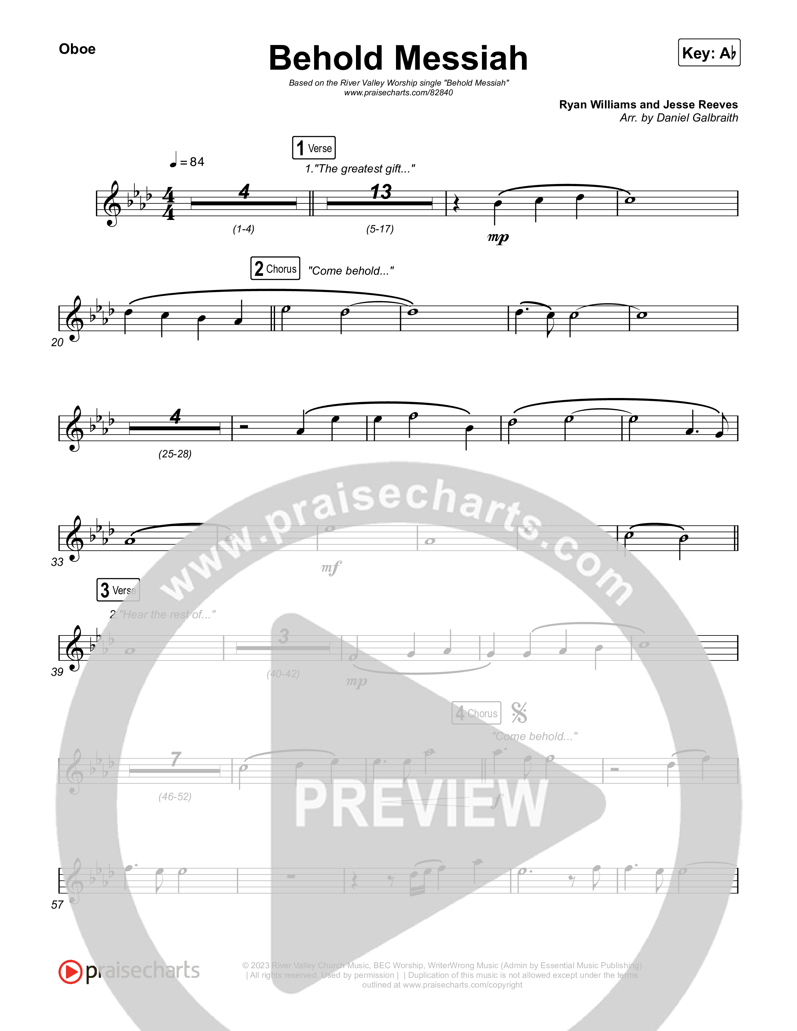 Behold Messiah Oboe (River Valley Worship)