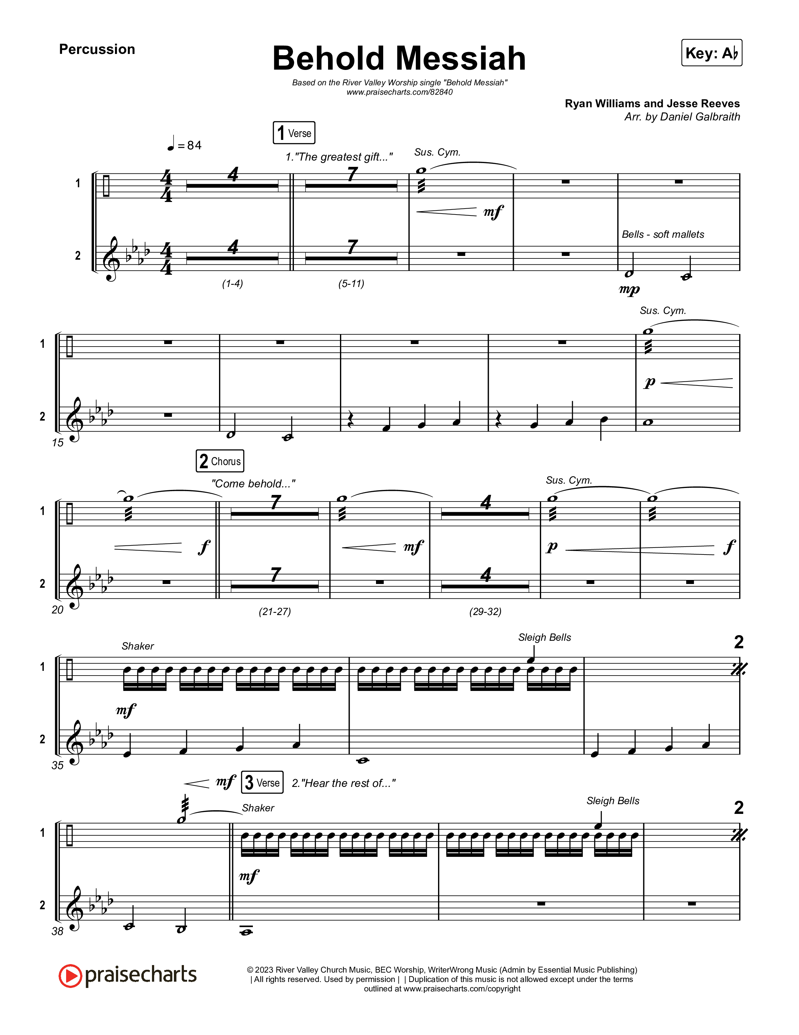 Behold Messiah Percussion (River Valley Worship)