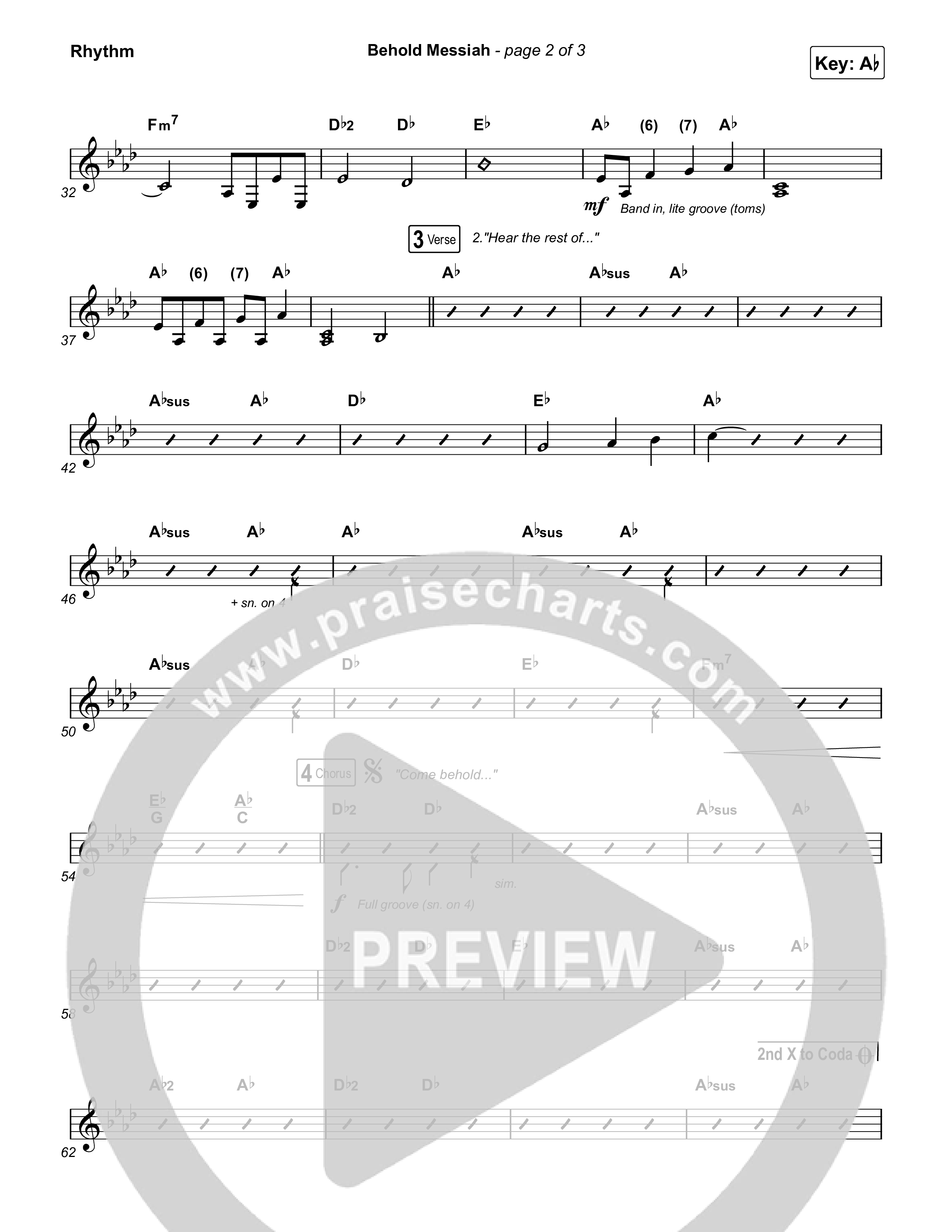 Behold Messiah Rhythm Chart (River Valley Worship)