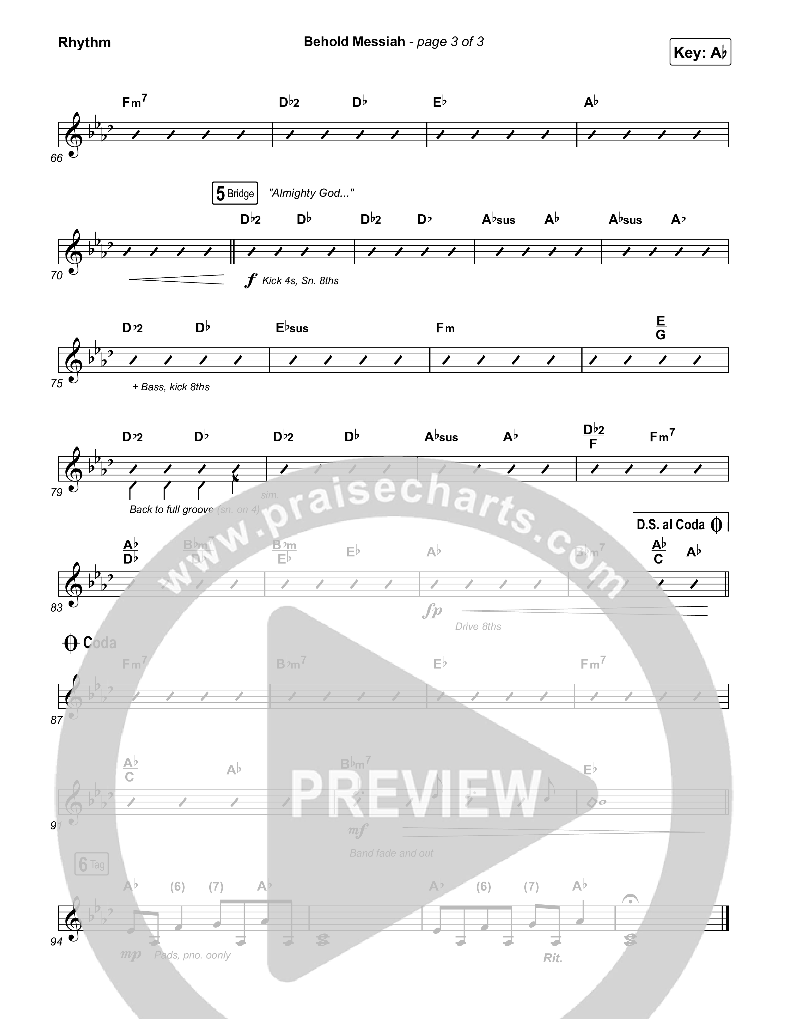 Behold Messiah Rhythm Chart (River Valley Worship)