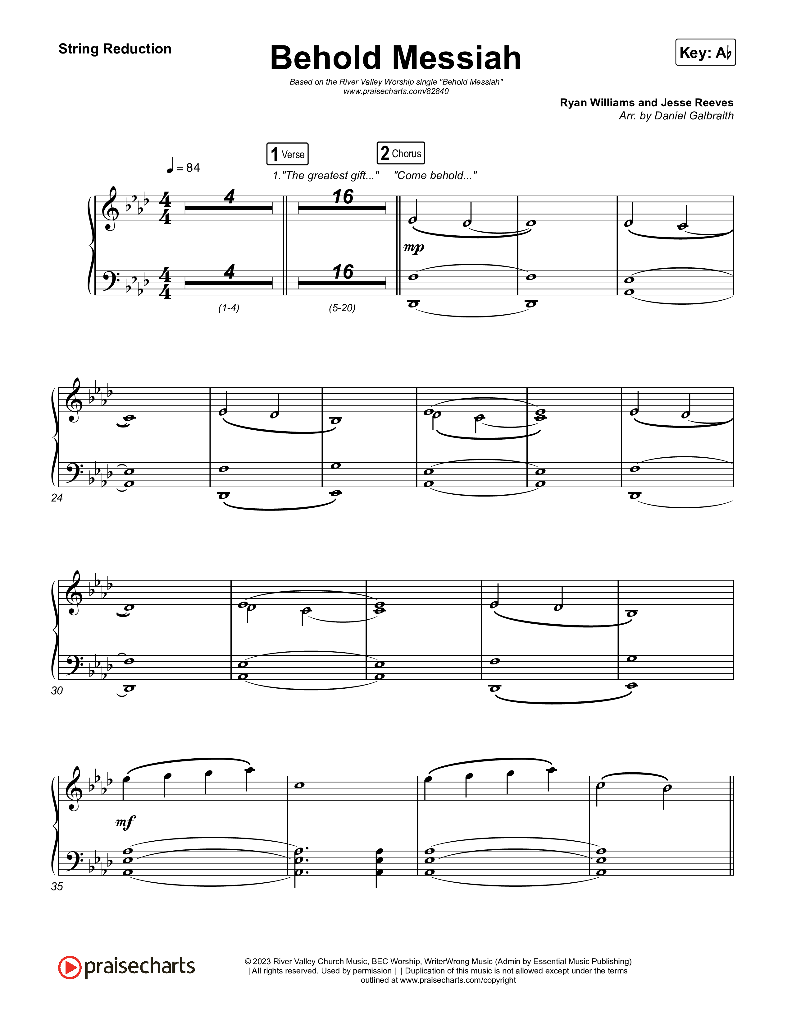 Behold Messiah String Reduction (River Valley Worship)