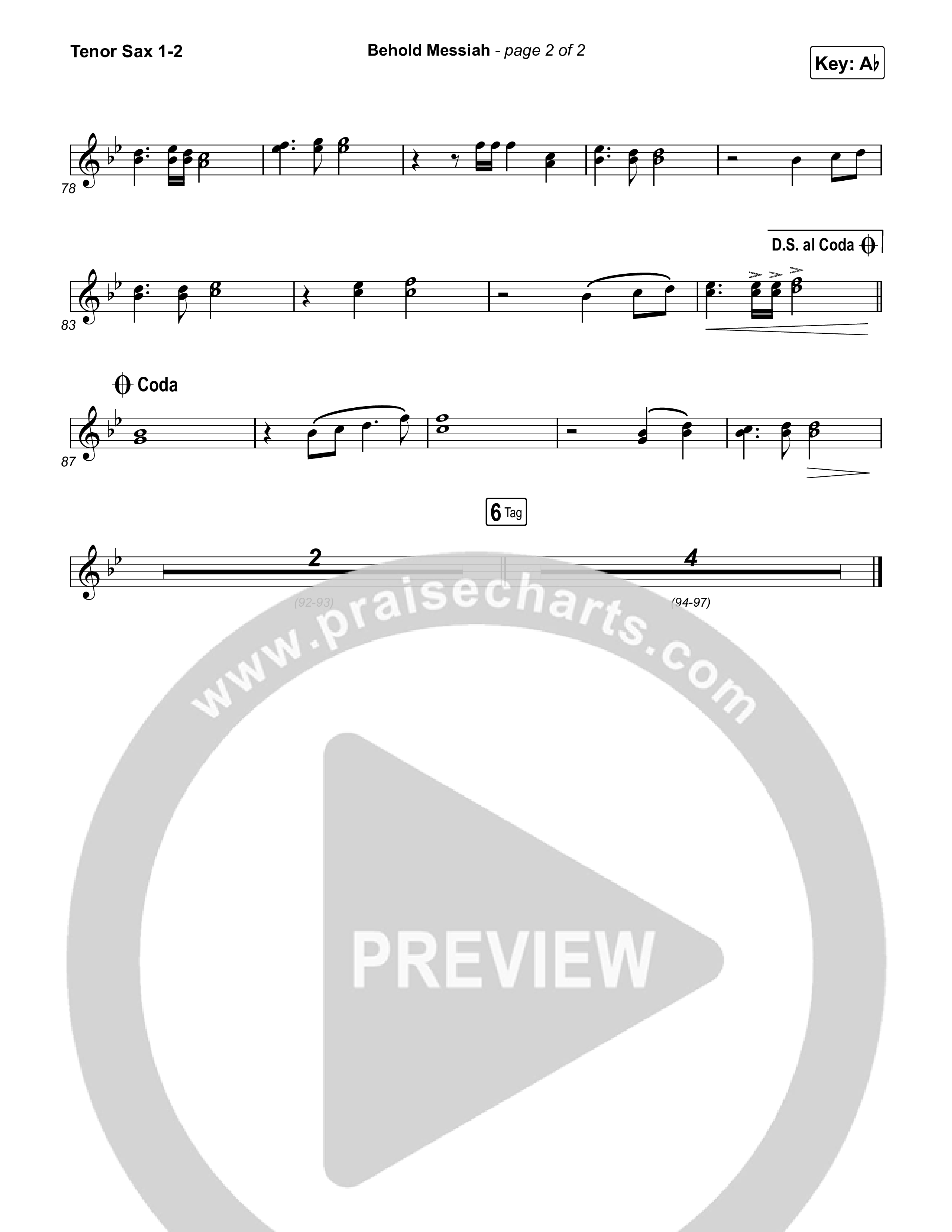 Behold Messiah Tenor Sax 1,2 (River Valley Worship)